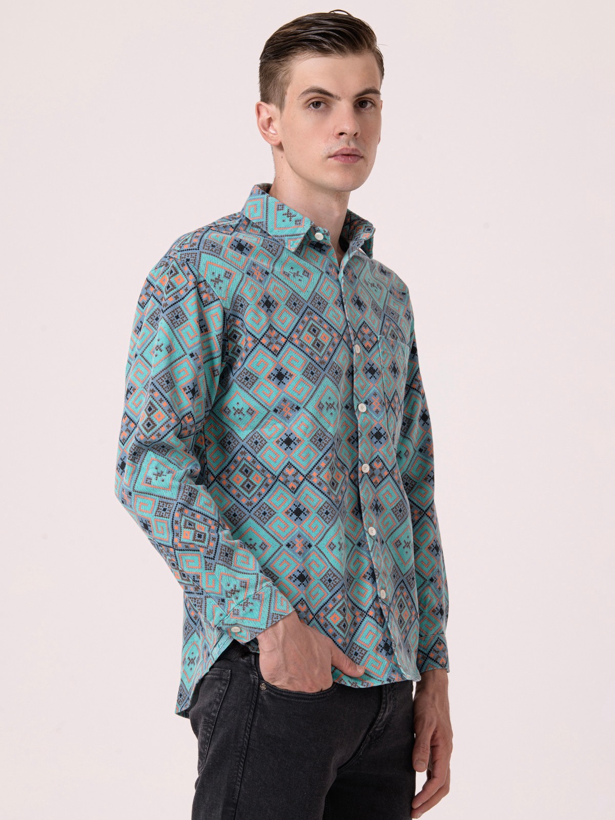 Albion Mens Green Casual Shirt