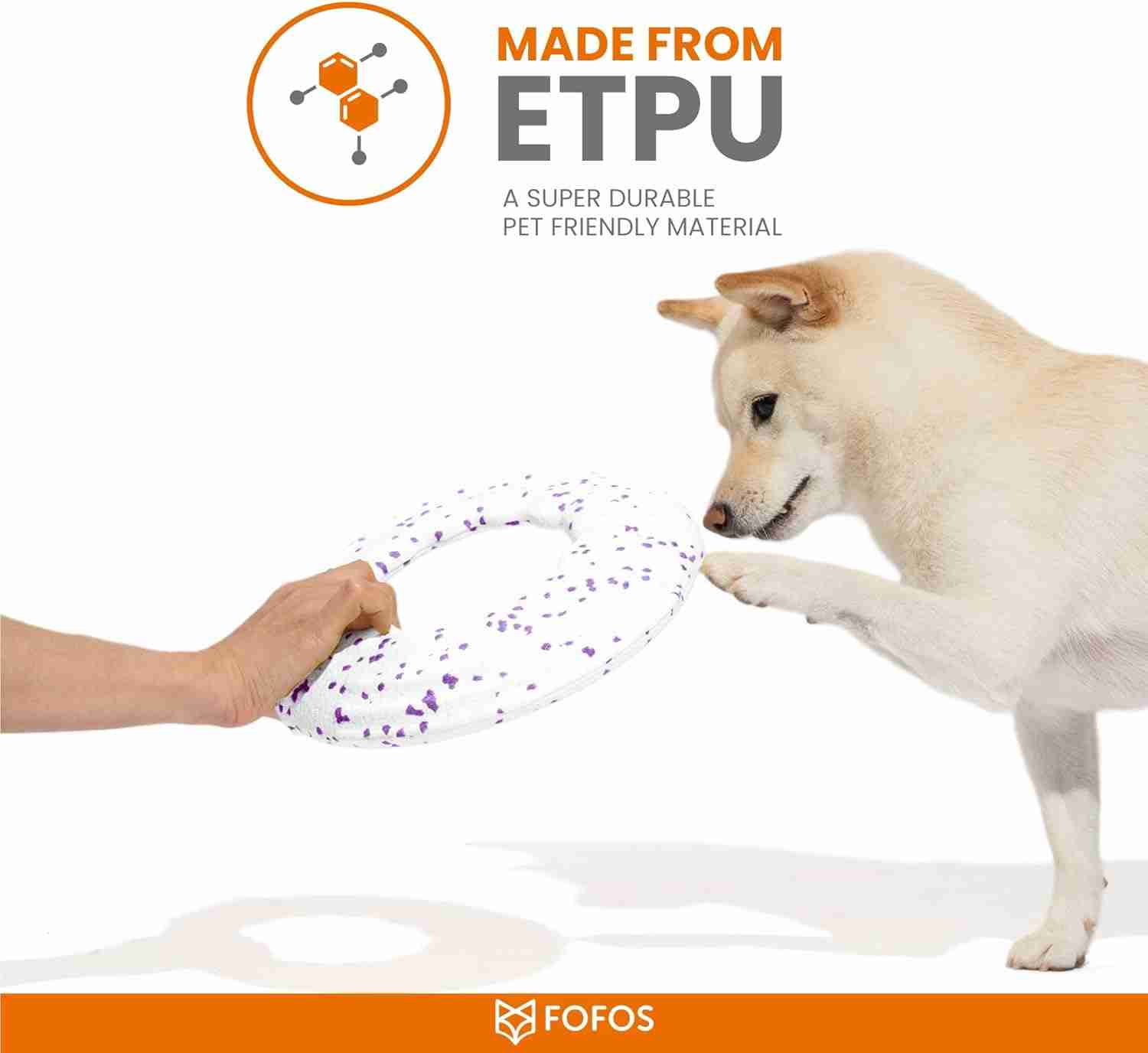 Barkbutler Fofos Super Lightweight and Durable Flyer Tug Toy for Dogs (White)