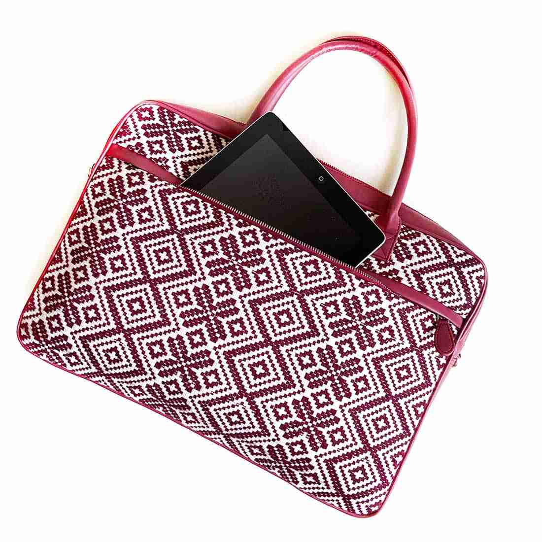 Wildflower Merlot Laptop Bag for Women