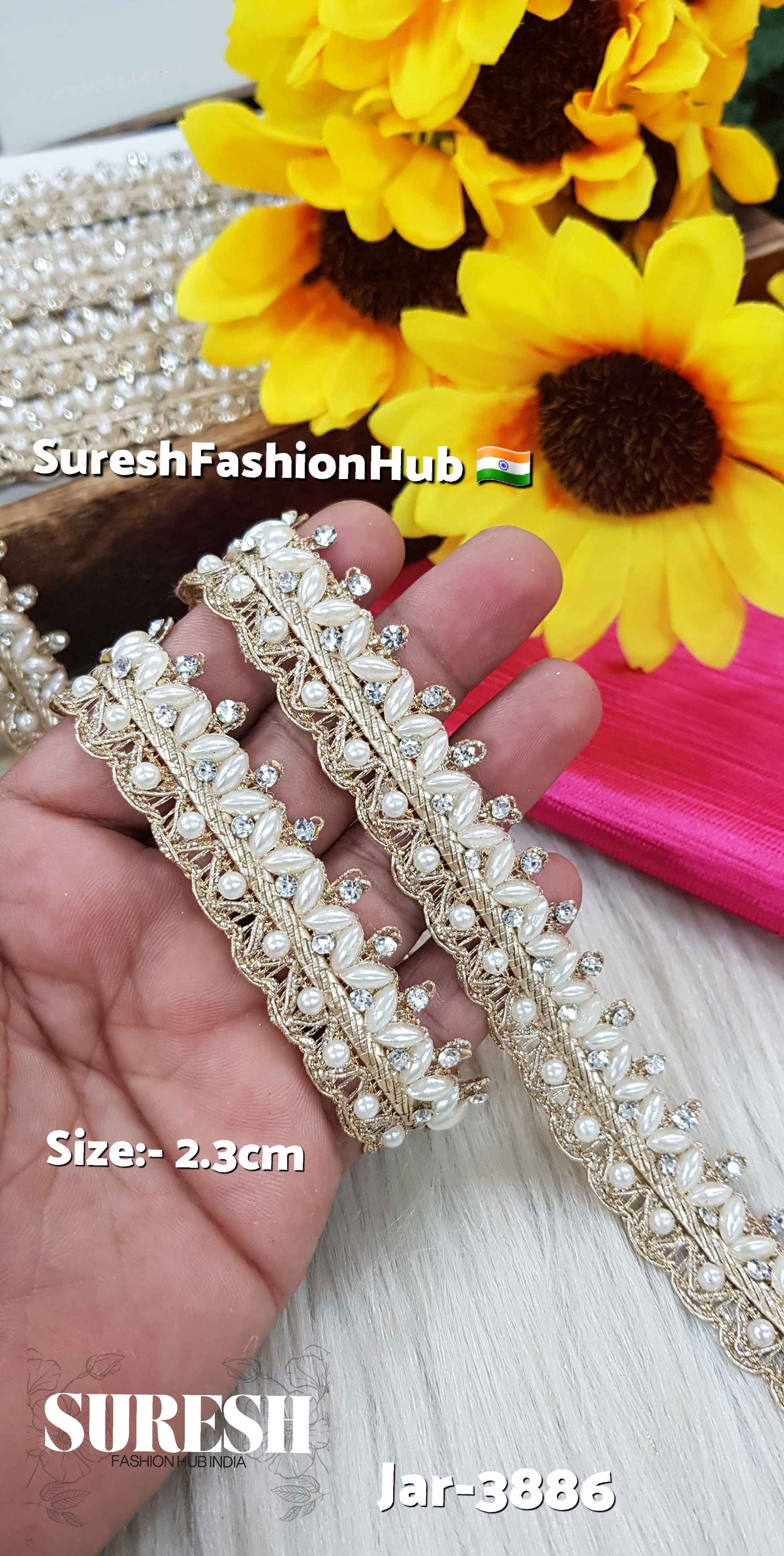 Pearl Spark Jhalar Lace – Jar-3886