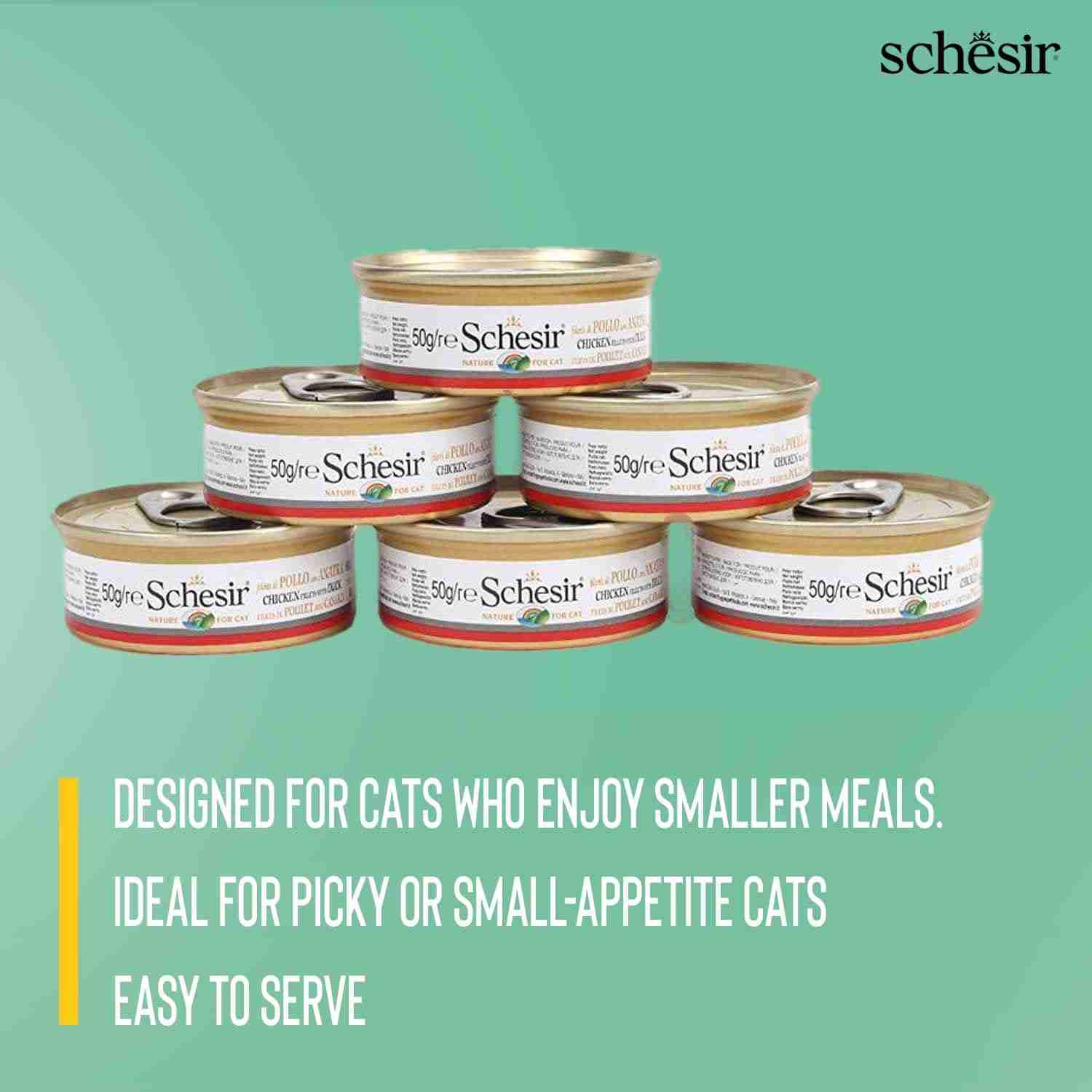 Schesir Chicken & Rice With duck In Solution Adult Cat Wet Food 6 X 50gm