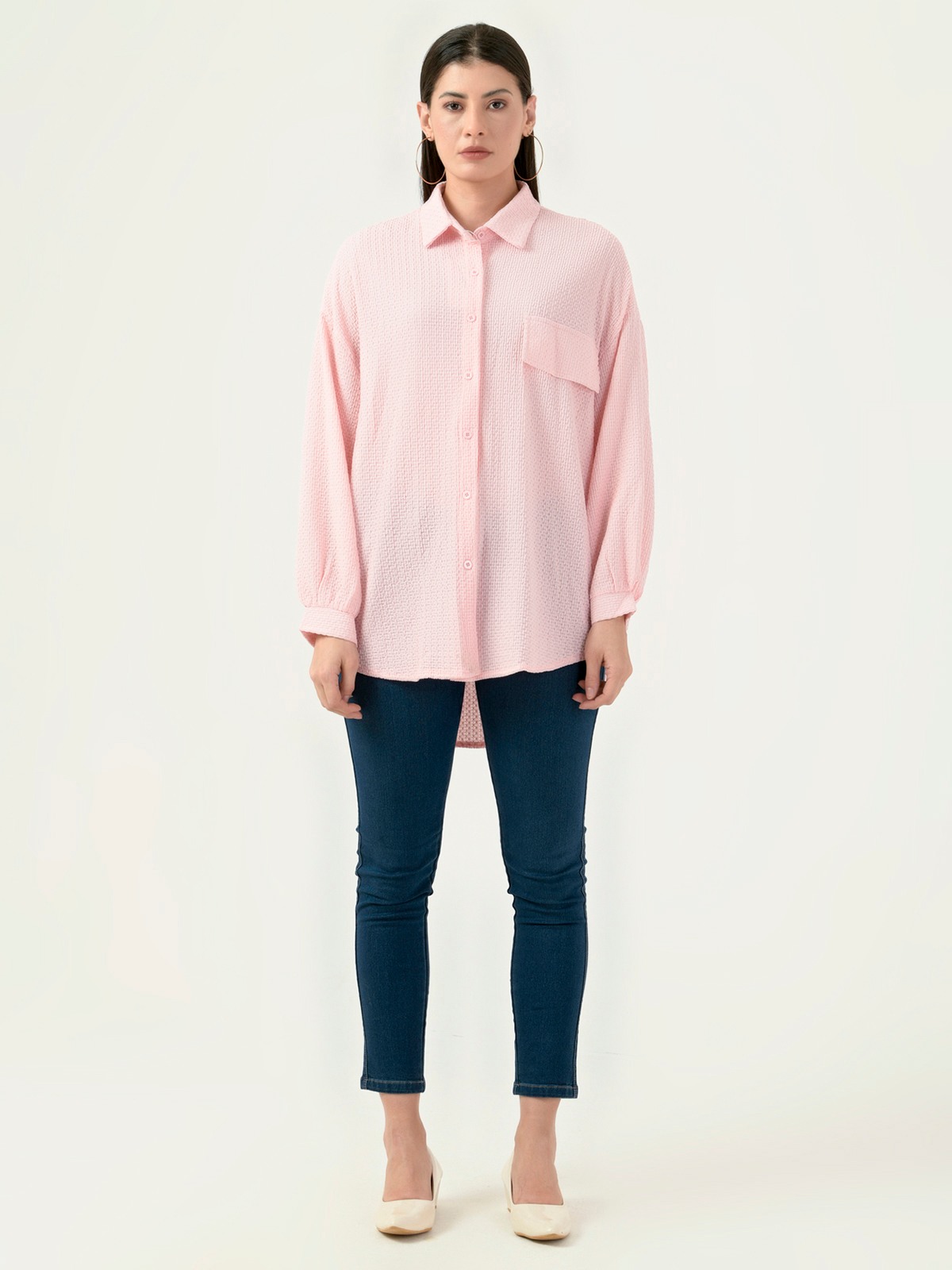 Albion Women Smart Premium Peach Casual Shirt