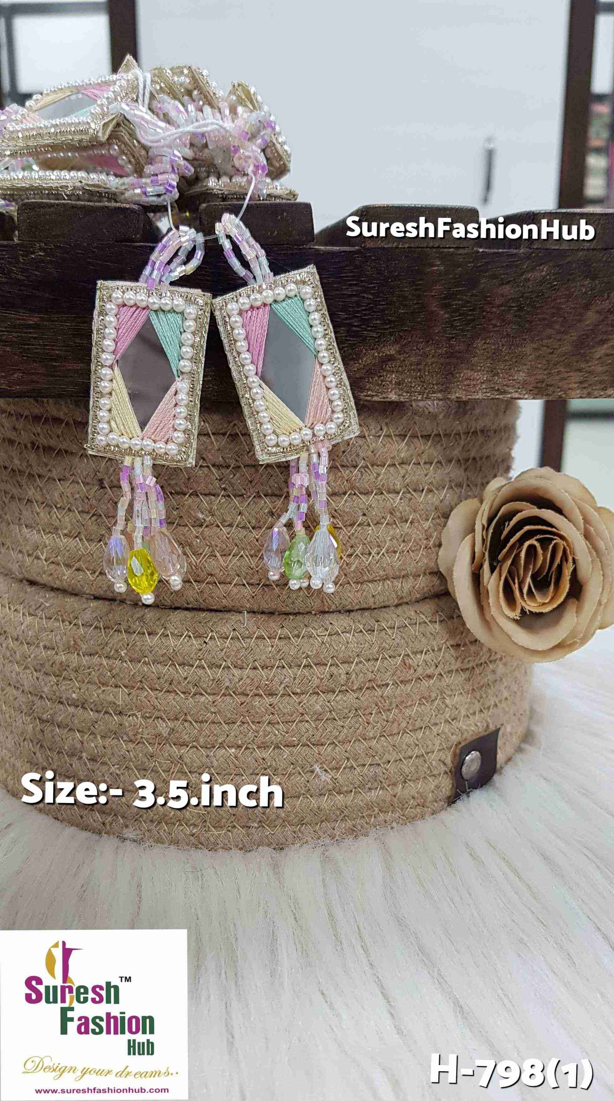 Crystal Rectangle Pastel Tassels