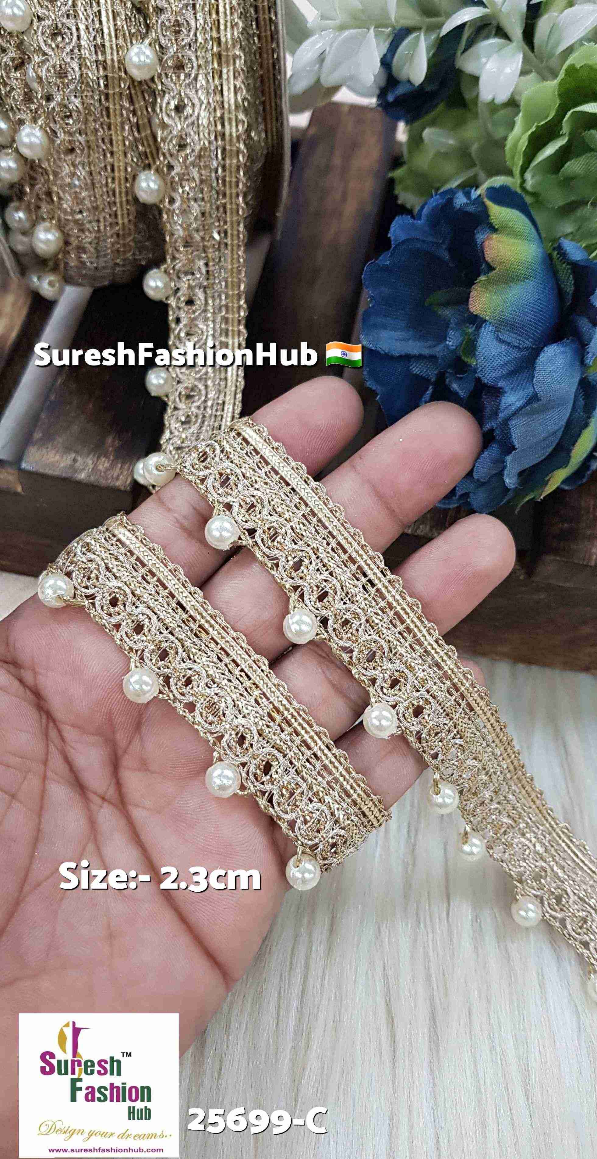 Pearl & Glitter Dori One-Sided Lace
