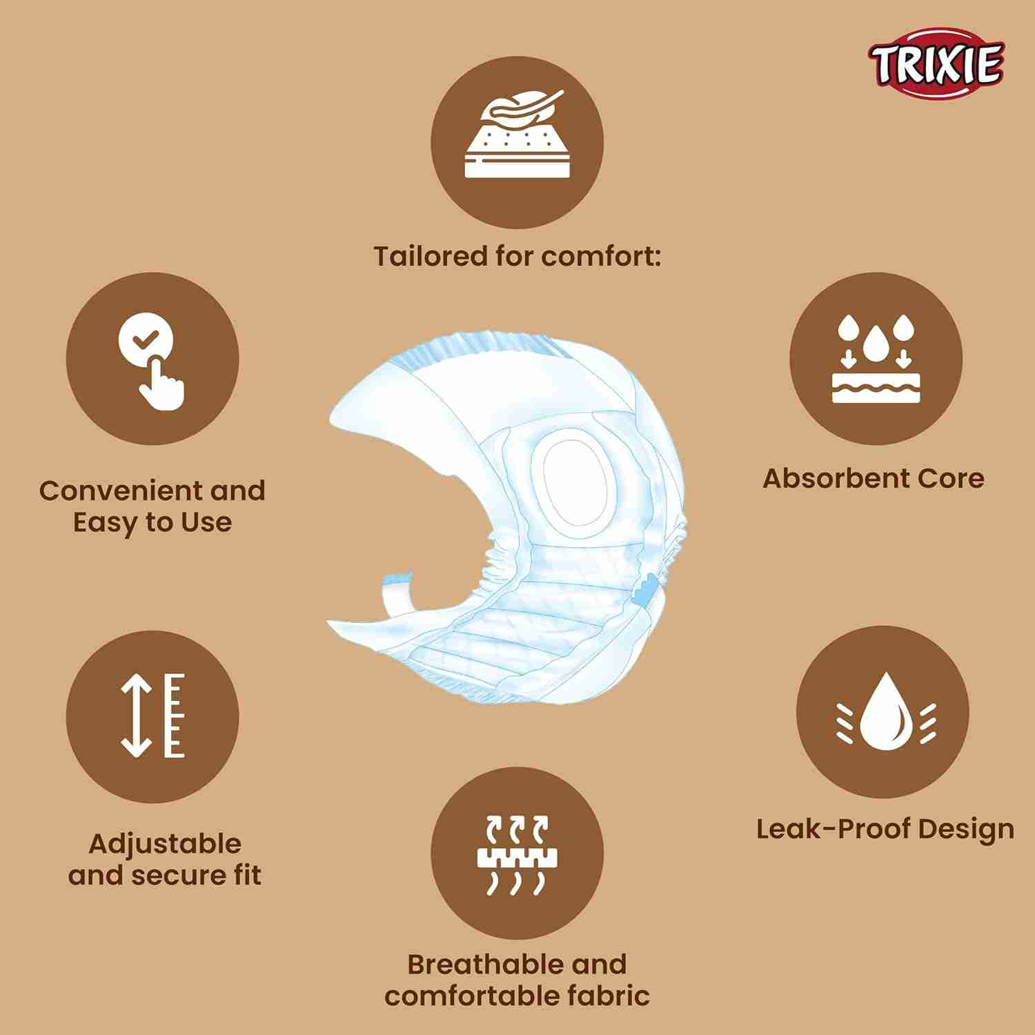 Trixie Diapers For Female Dogs 12 Pcs