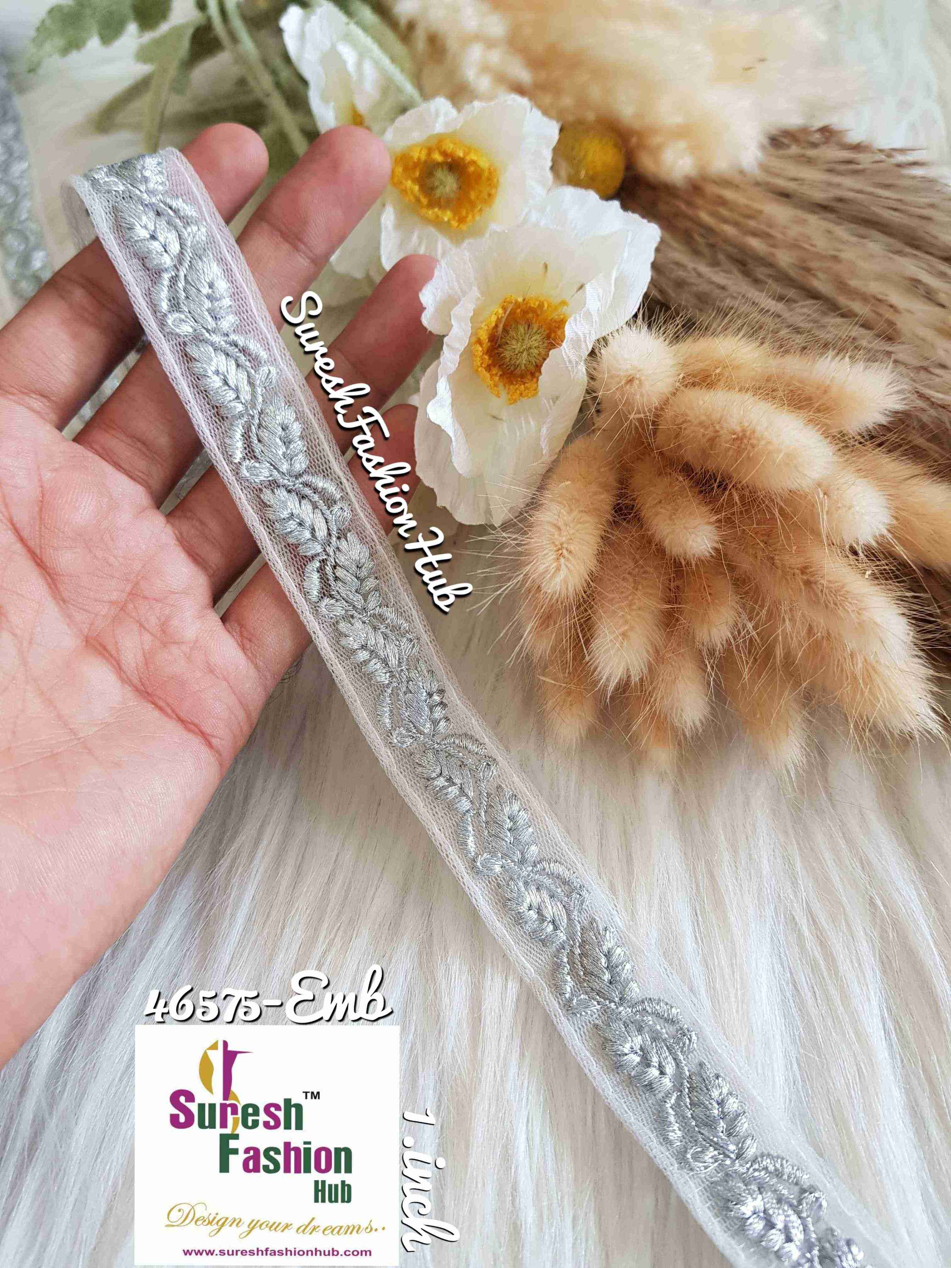 Leaf Stem Embroidery Lace