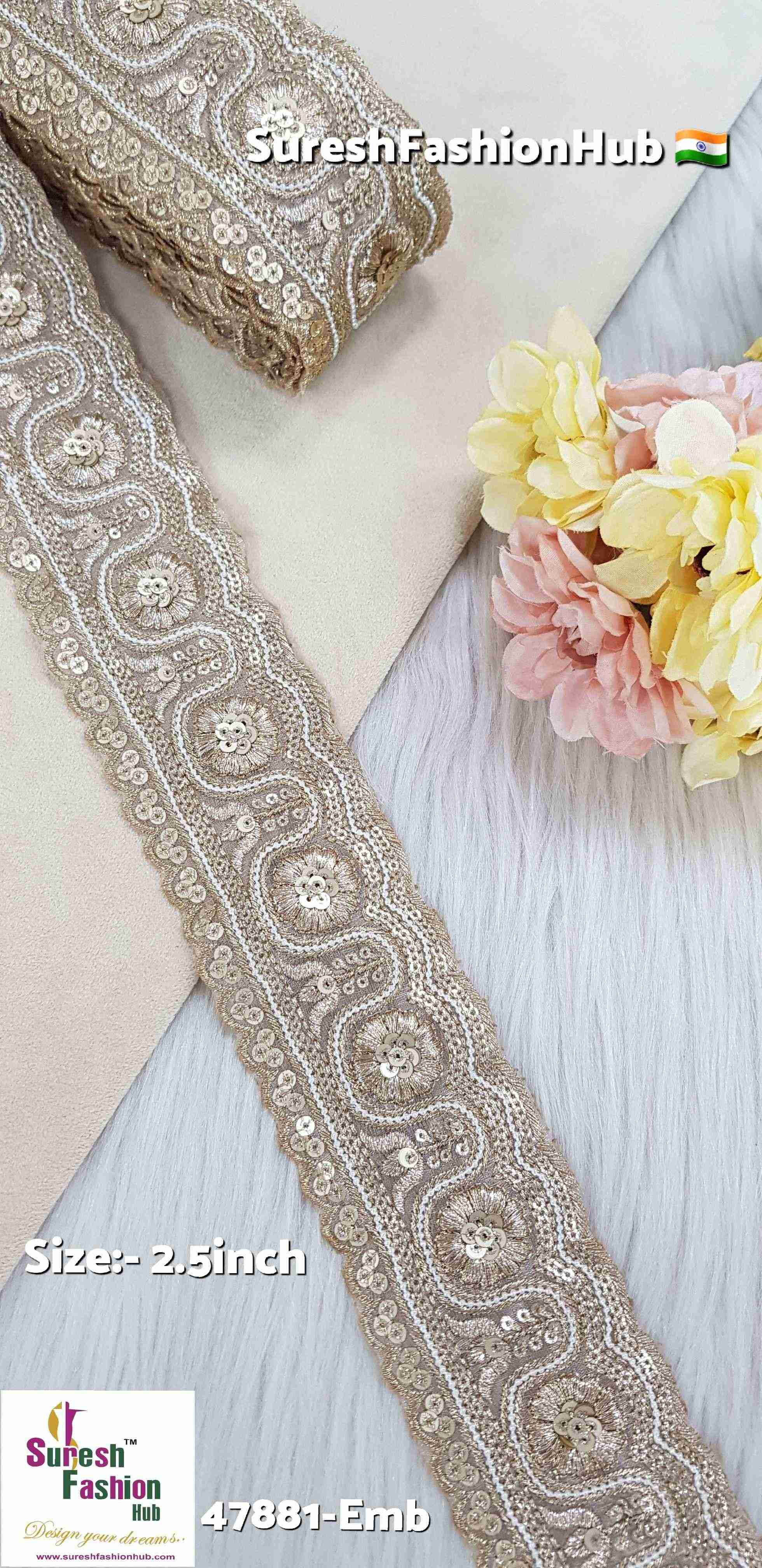  Pearl Gold Elegance Embroidery Lace