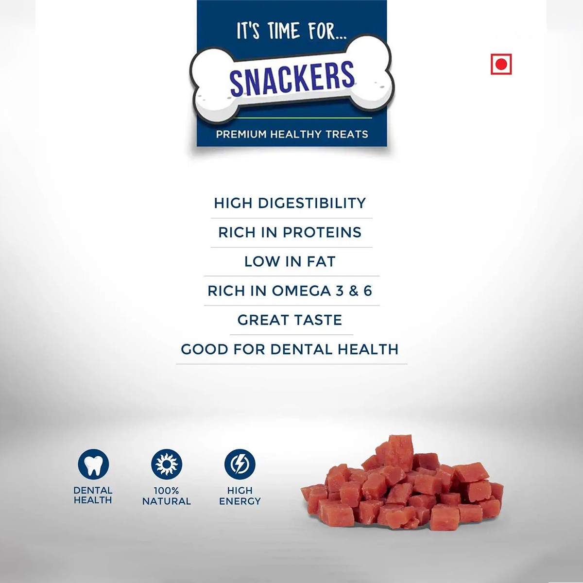 Snackers Chicken Dice Dog Treats – 70g