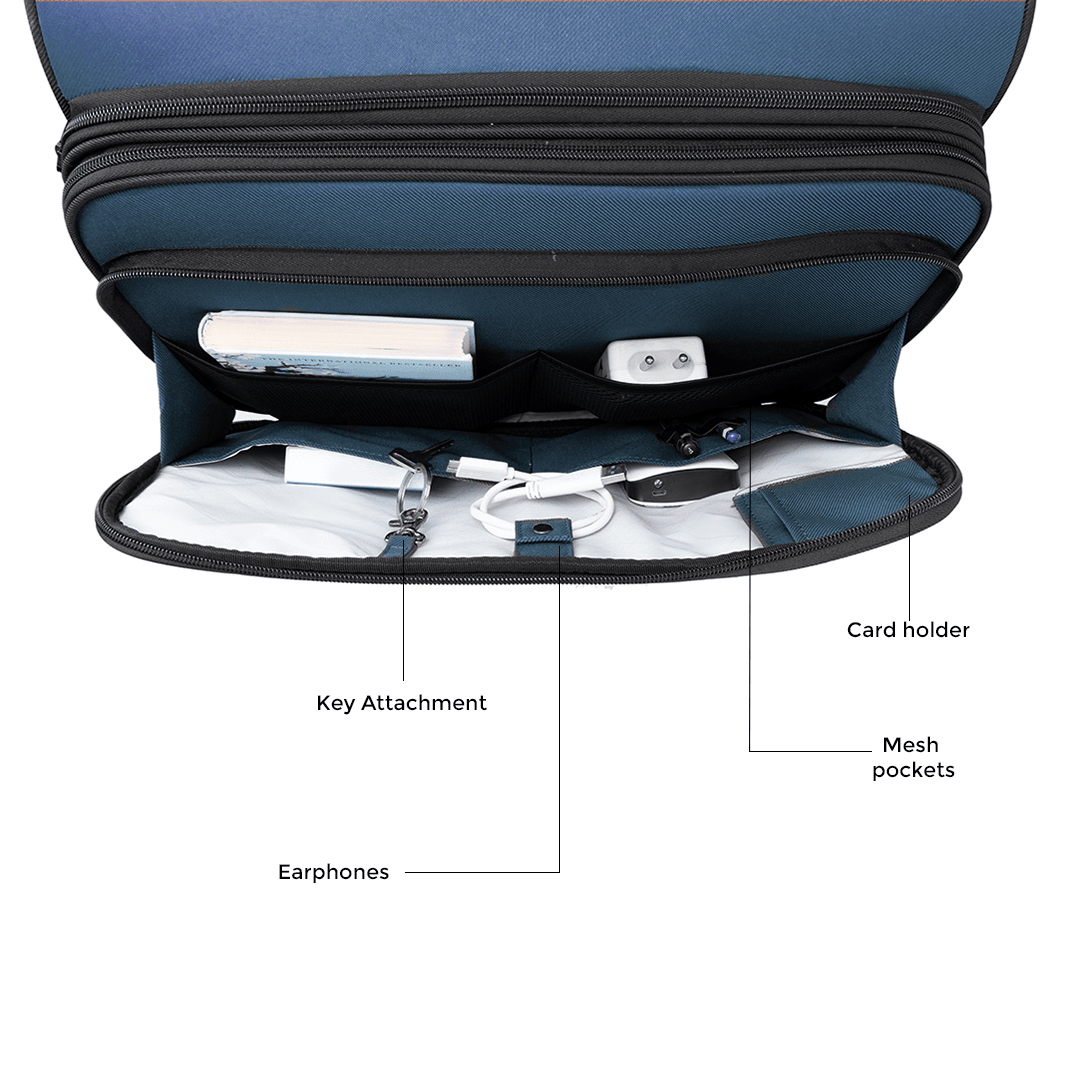 Overnighter Trolley and Laptop Messenger Bag Combo - Blue