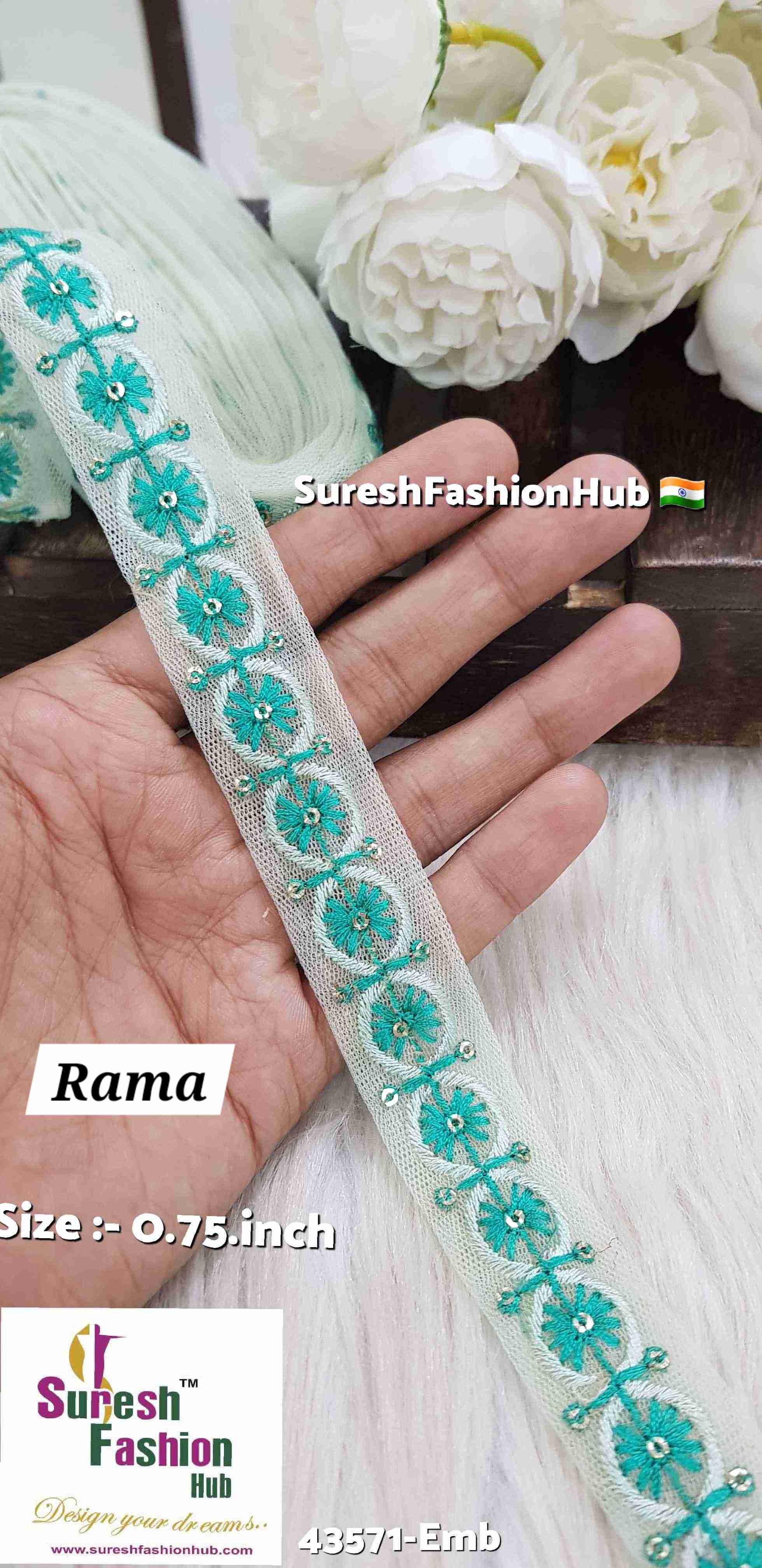 Rama Color Floral Circles Embroidery Lace