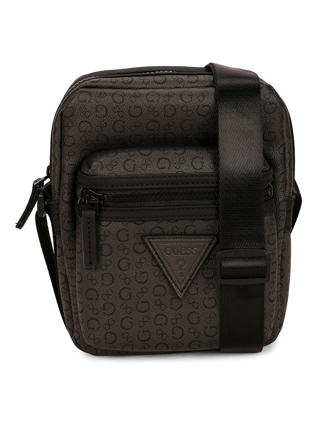 Guess Black PVC Printed MEN Camera Bag