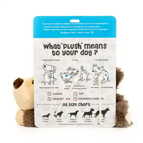 Barkbutler Boh The Bear Plush Toy for Dogs (Brown)
