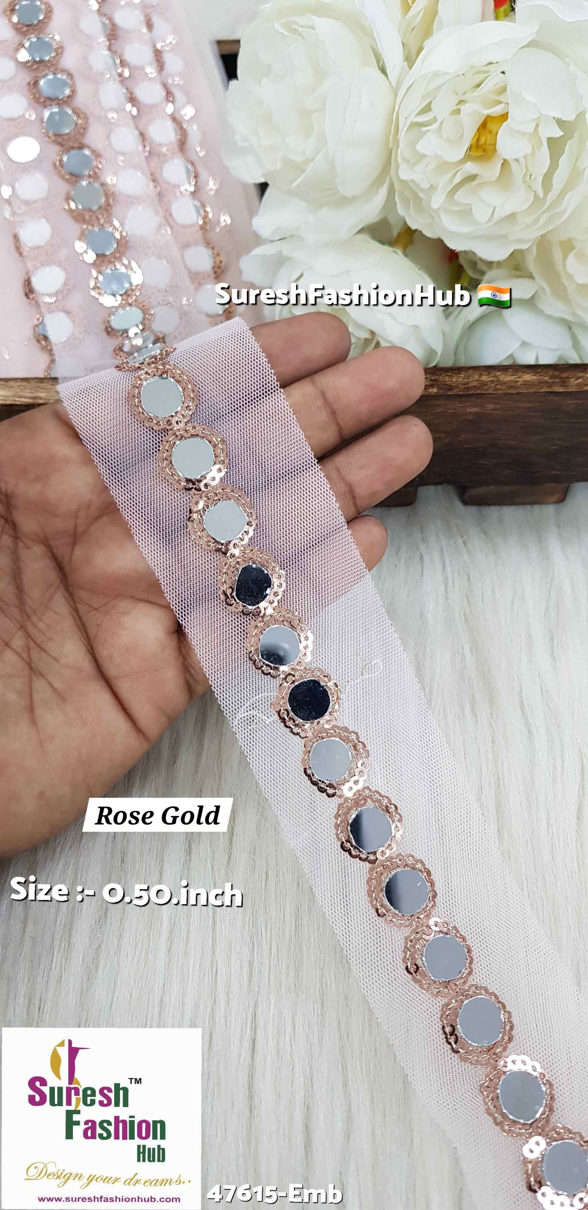 Rose Gold Sequin Mirror Lace