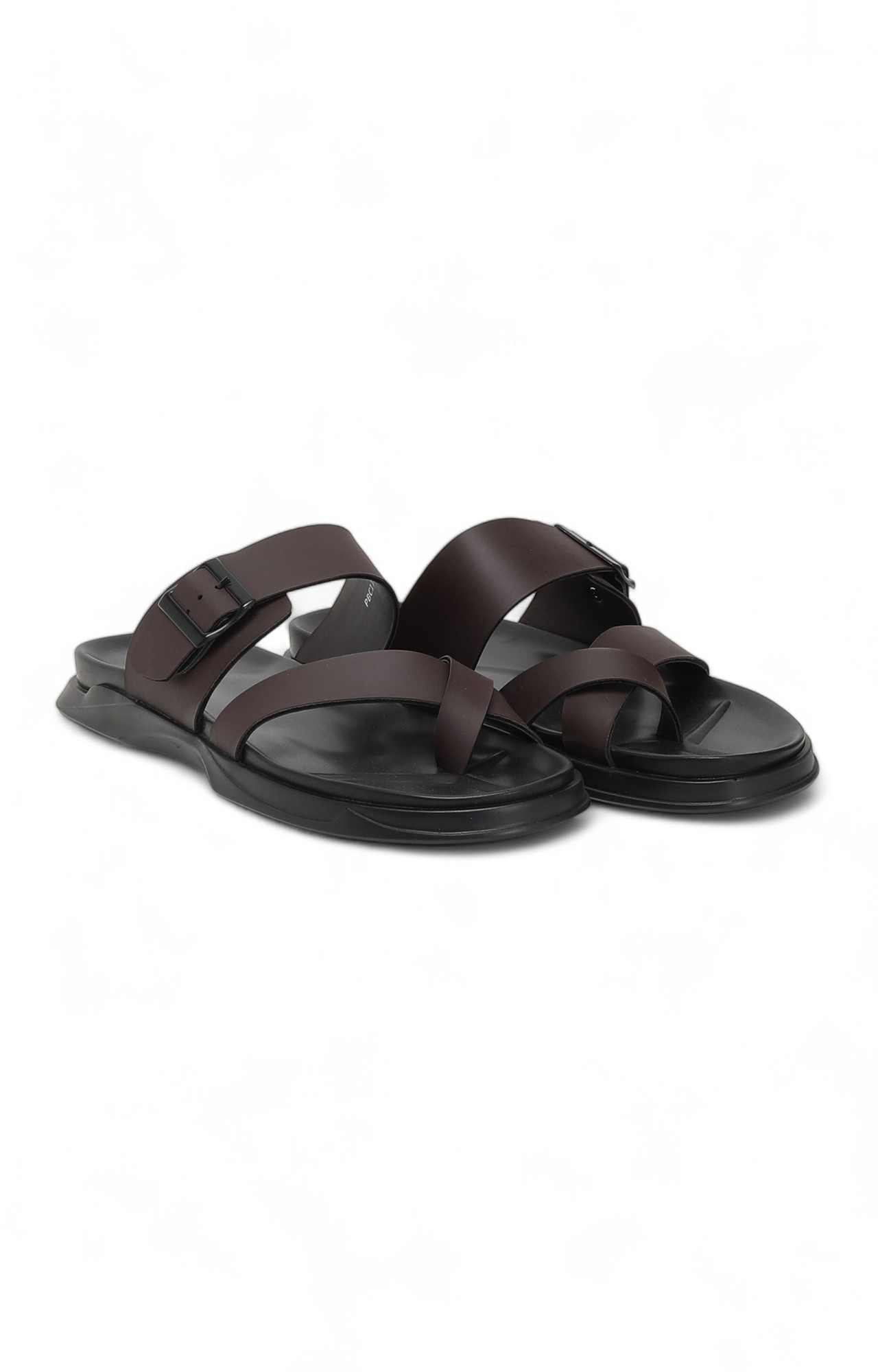 Men Brown Toe Ring Slip-on Chappal