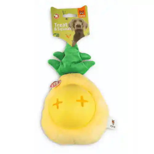 Barkbutler Fofos Cute Treat Toy for Dogs, Pineapple