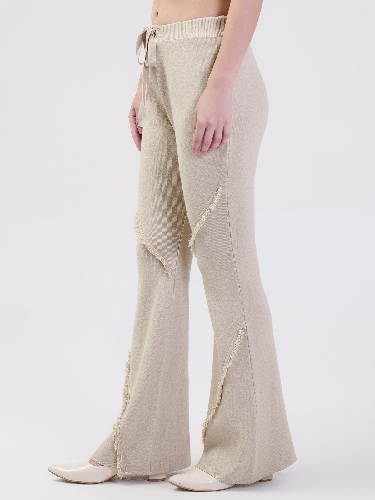 ALBION SMART LADIES BEAIGE WOOLEN PALAZZO