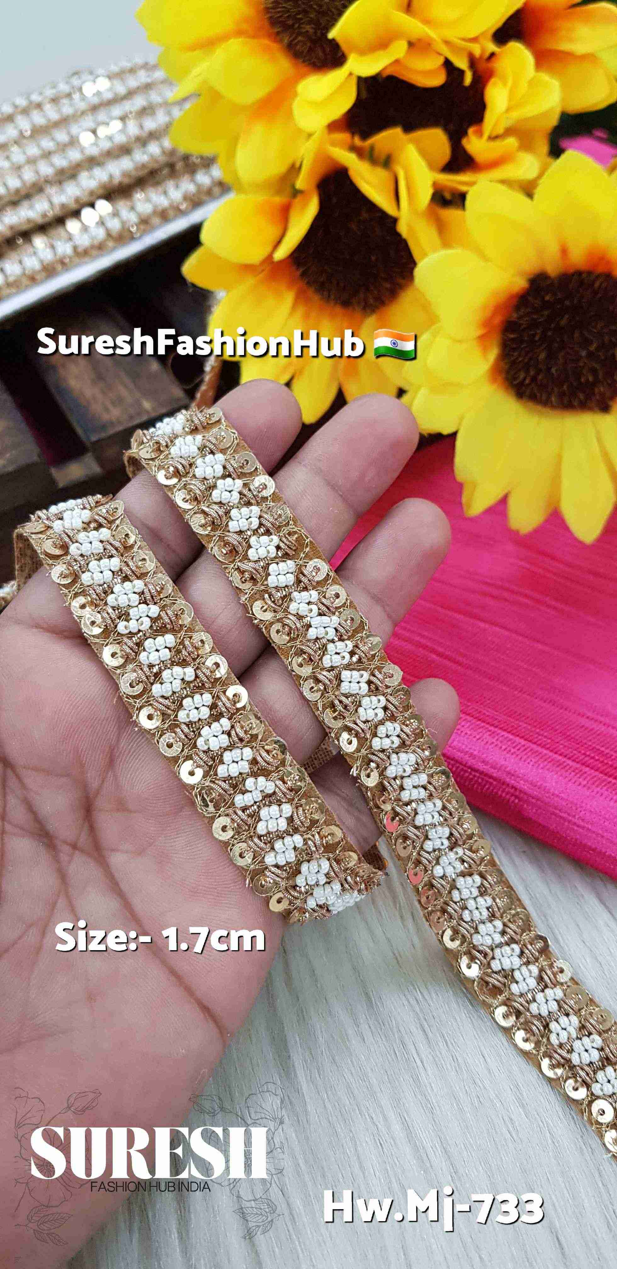  Zardozi Double-Sided Cutwork Border
