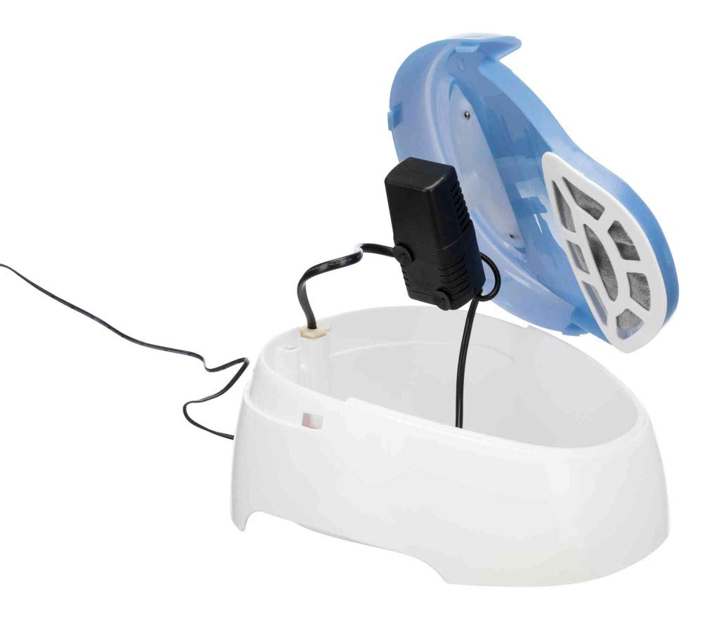 Trixie Water Fountain Duo Stream for Dogs and Cats (White & Blue)