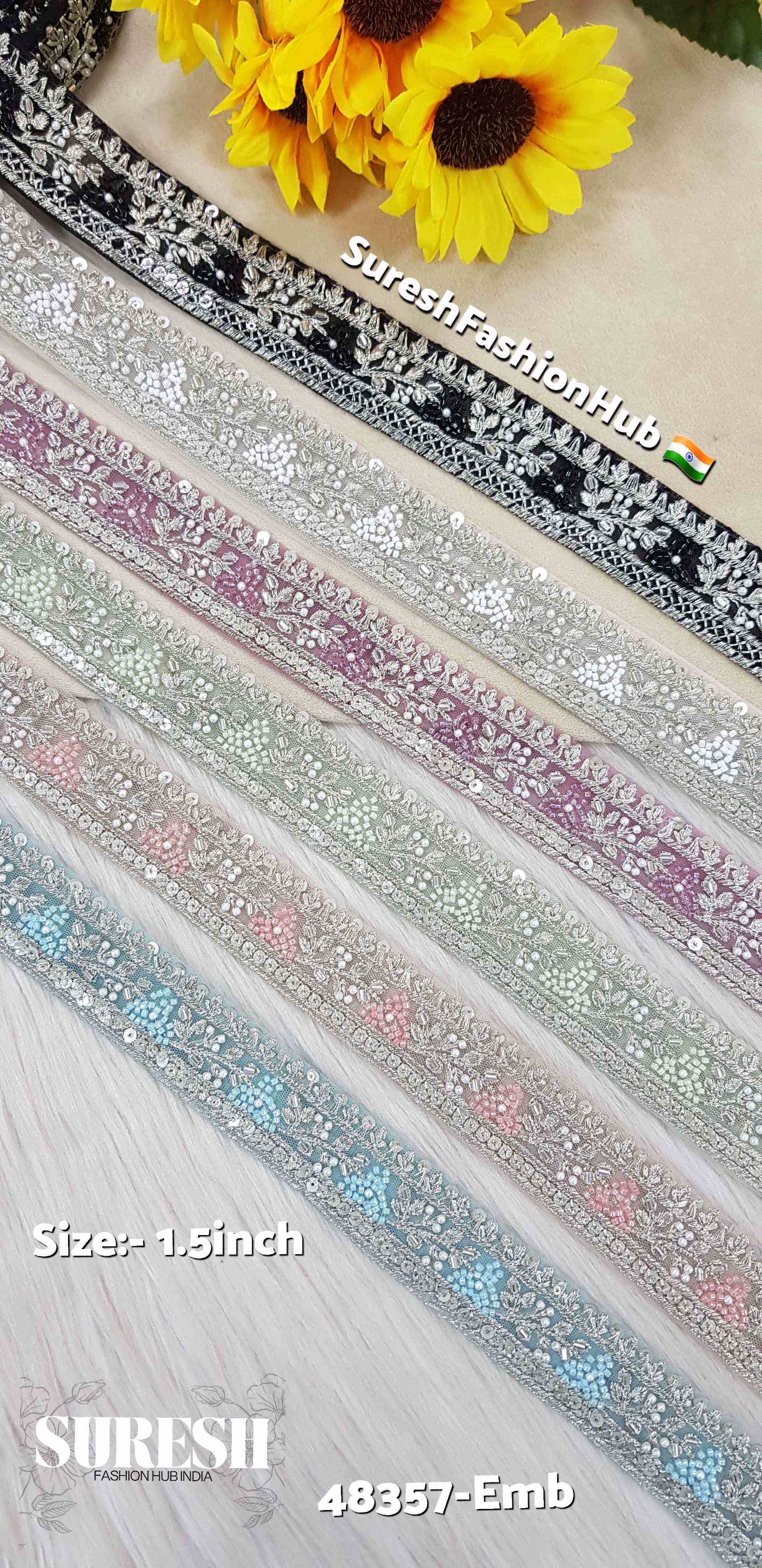 Beaded Floral Grace Net Embroidered Lace