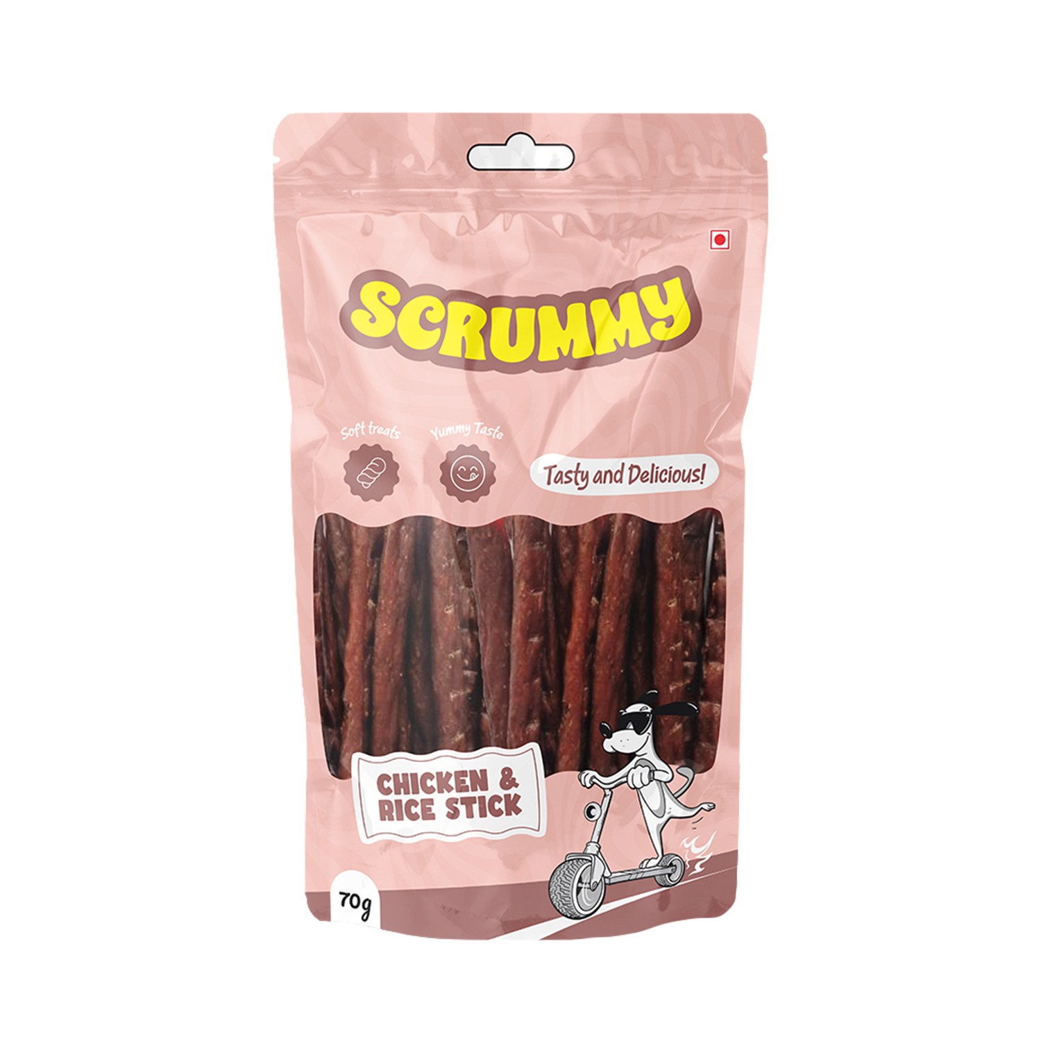 Scrummy Chicken & Rice Stick Cuts Dog Treats 70g