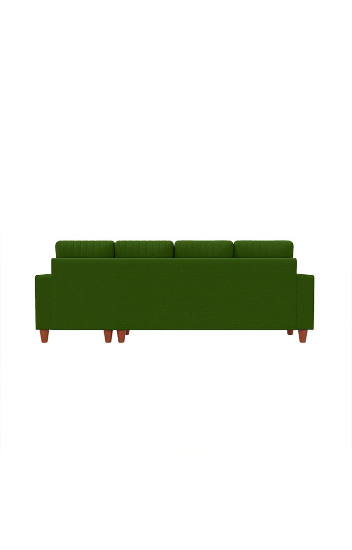 neudot Roman LHS Sectional Sofa for Living Room |6 Person Sofa|Premium Fabric with Cushioned Armrest | Solid Wood Frame|6 Seater in Emerald Green Color