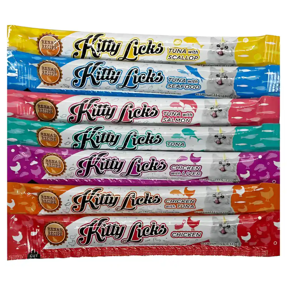 Rena’s Recipe Kitty Licks 7 in 1 Assorted Flavor's Cat Treat Tubes (15g x 35)