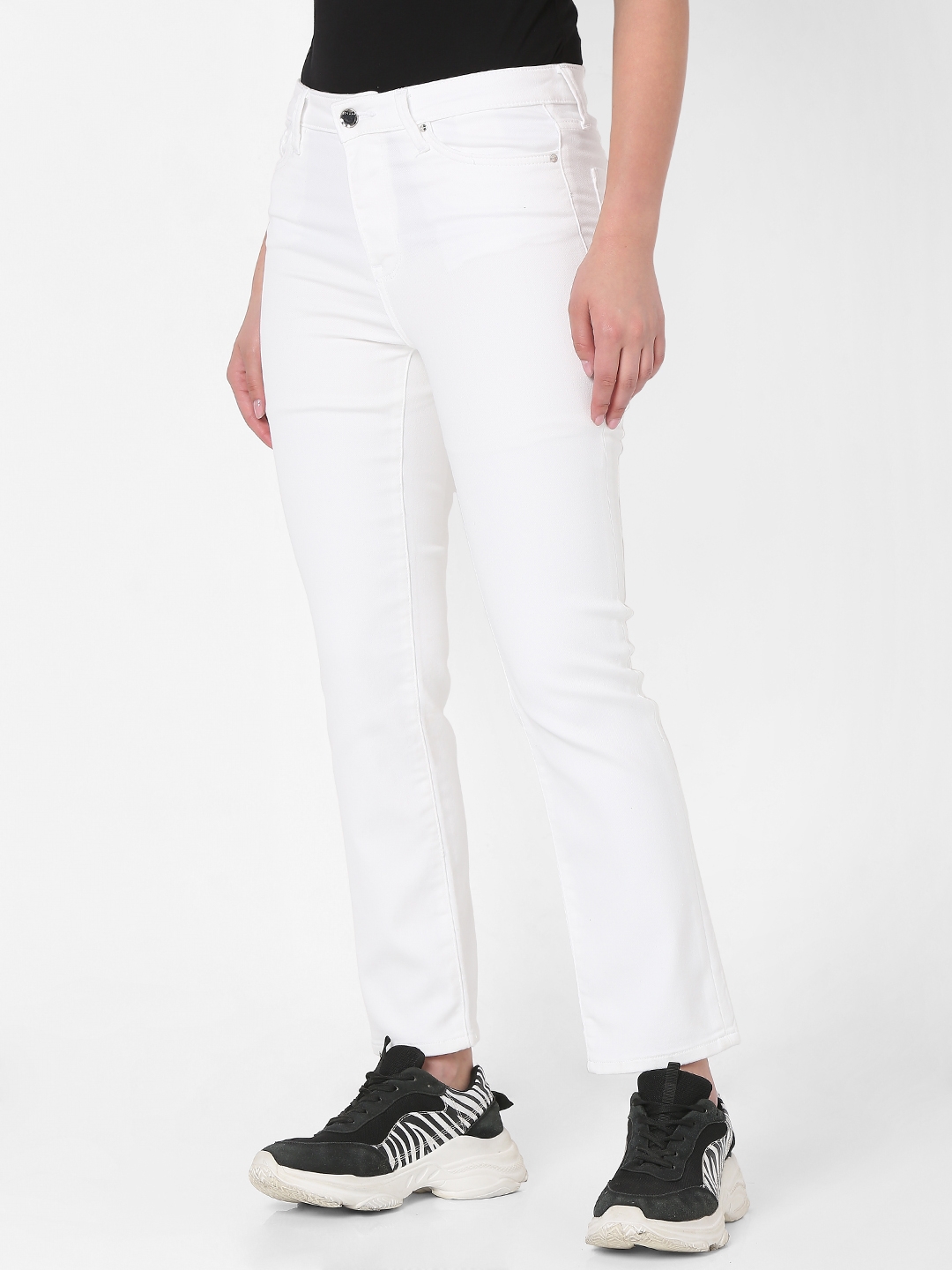 spykar | Women's White Cotton Solid Slim Jeans 1