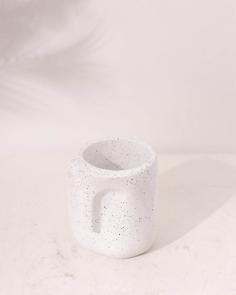 Order Happiness | Order Happiness Small White Fibre Flower Pot For Home Decoration, Table Decor & Living Room 2