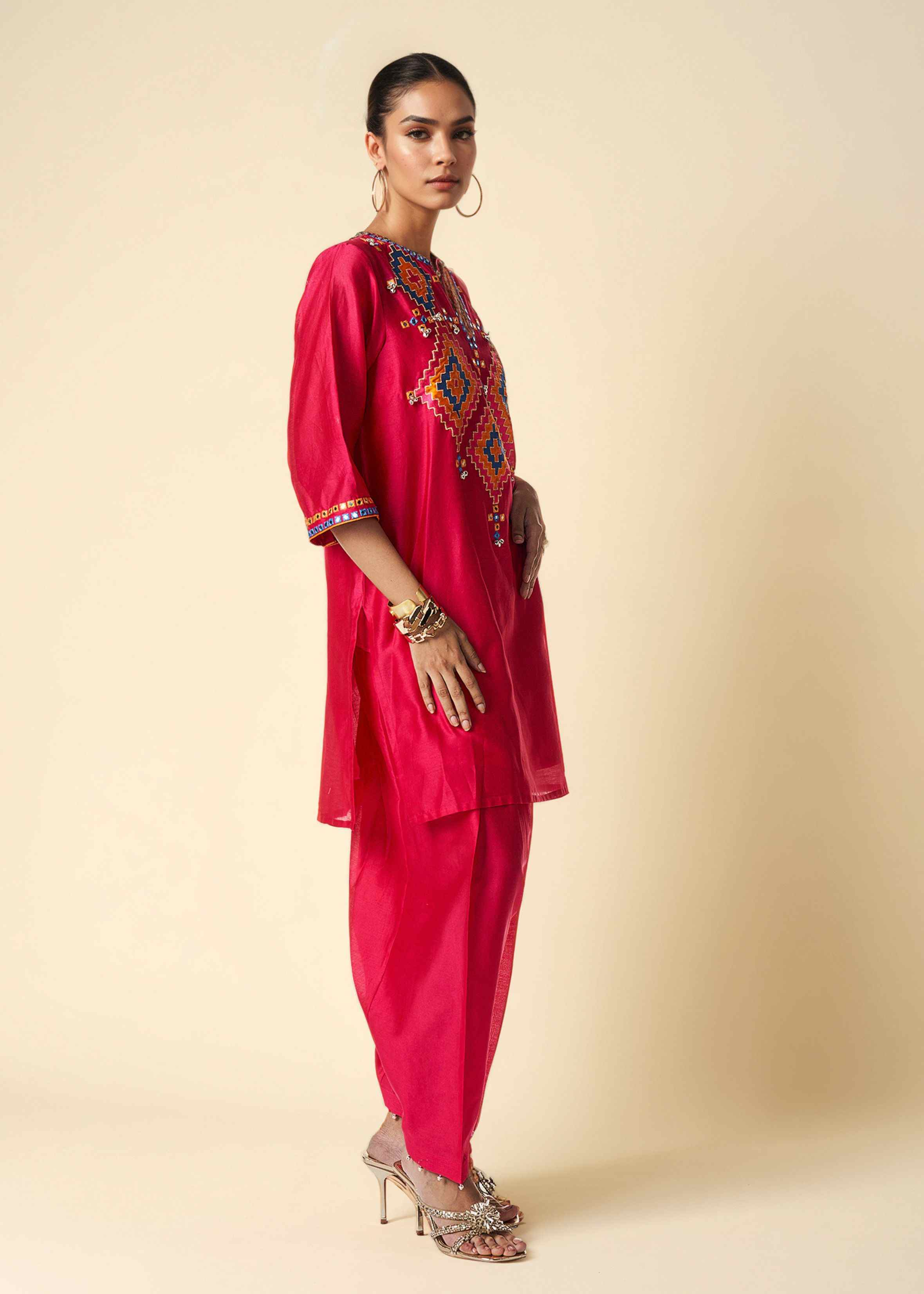 Pink Short Kurta