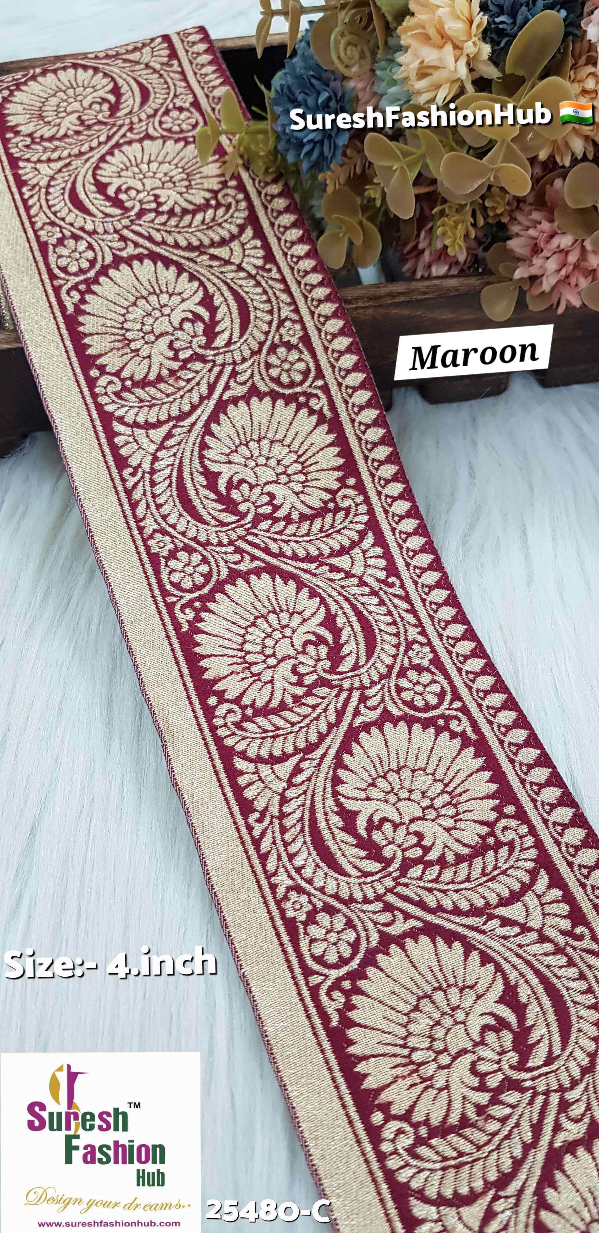 Maroon Mystique Banarasi Lace