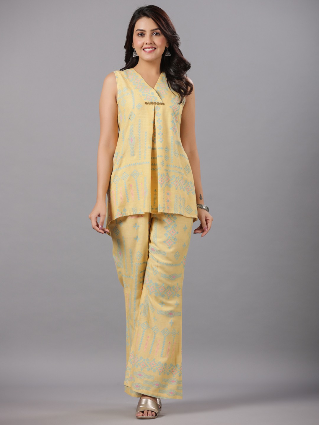 RAYON SLUB PRINTED CO-ORD SET