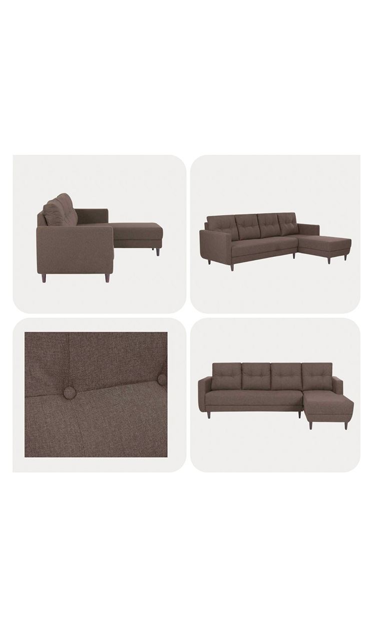 neudot Aria 6 Seater LHS Sectional Sofa in Earth Brown Colour