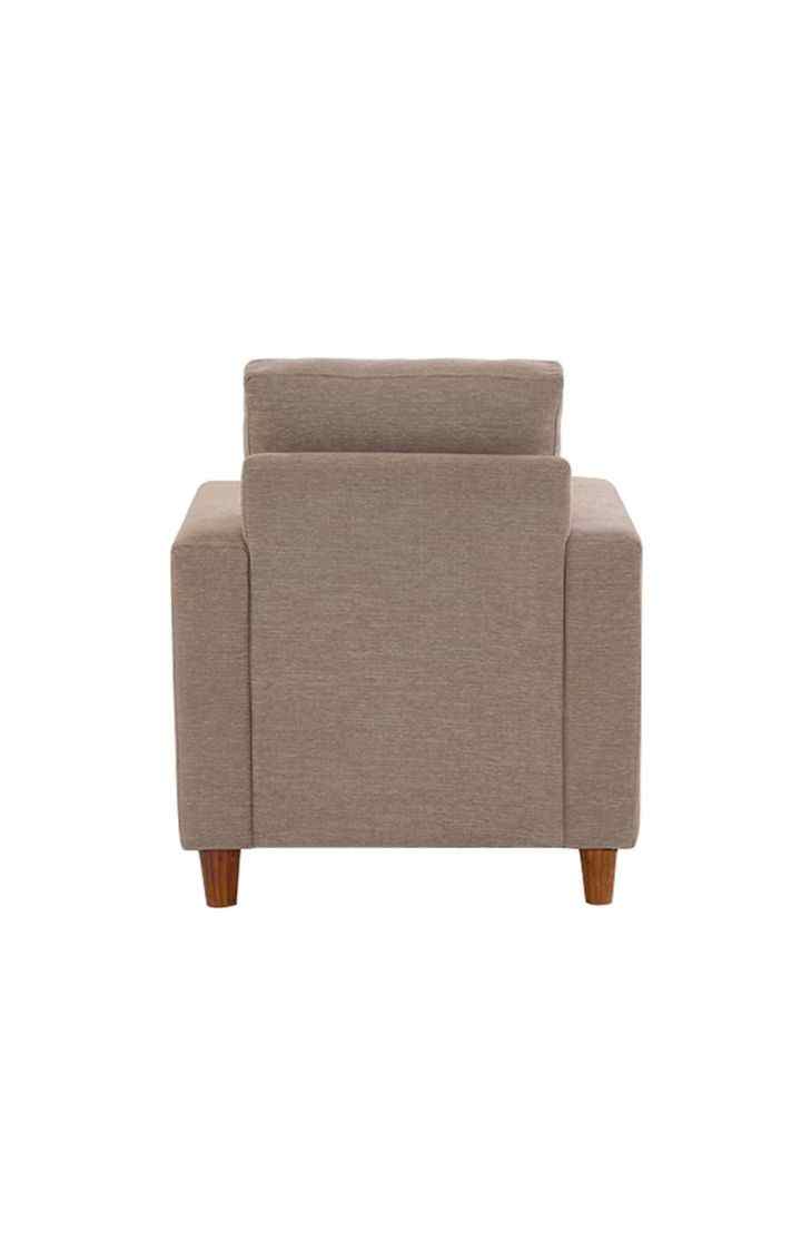 neudot Roman Sofa for Living Room |1 Person Sofa|Premium Fabric with Cushioned Armrest | Solid Wood Frame|1 Seater in Desert Brown Color