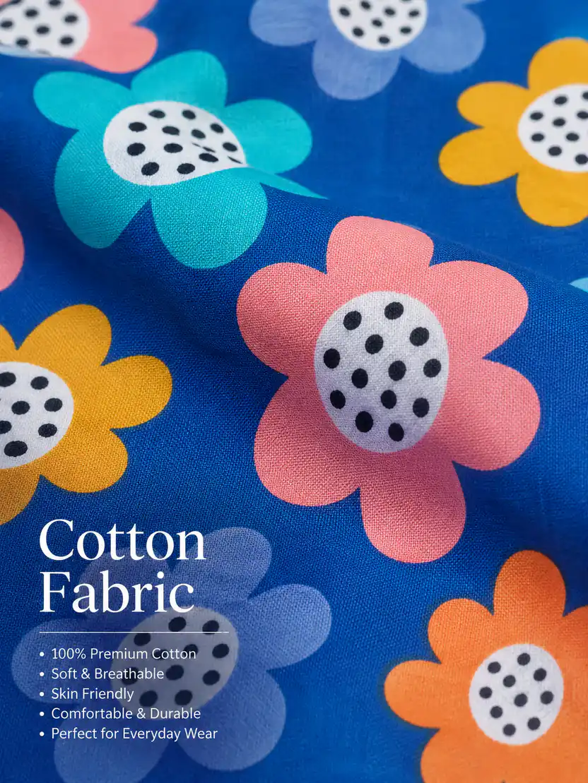 Pawsh Pet Blue Flower Print Shirt for Dogs & Cats