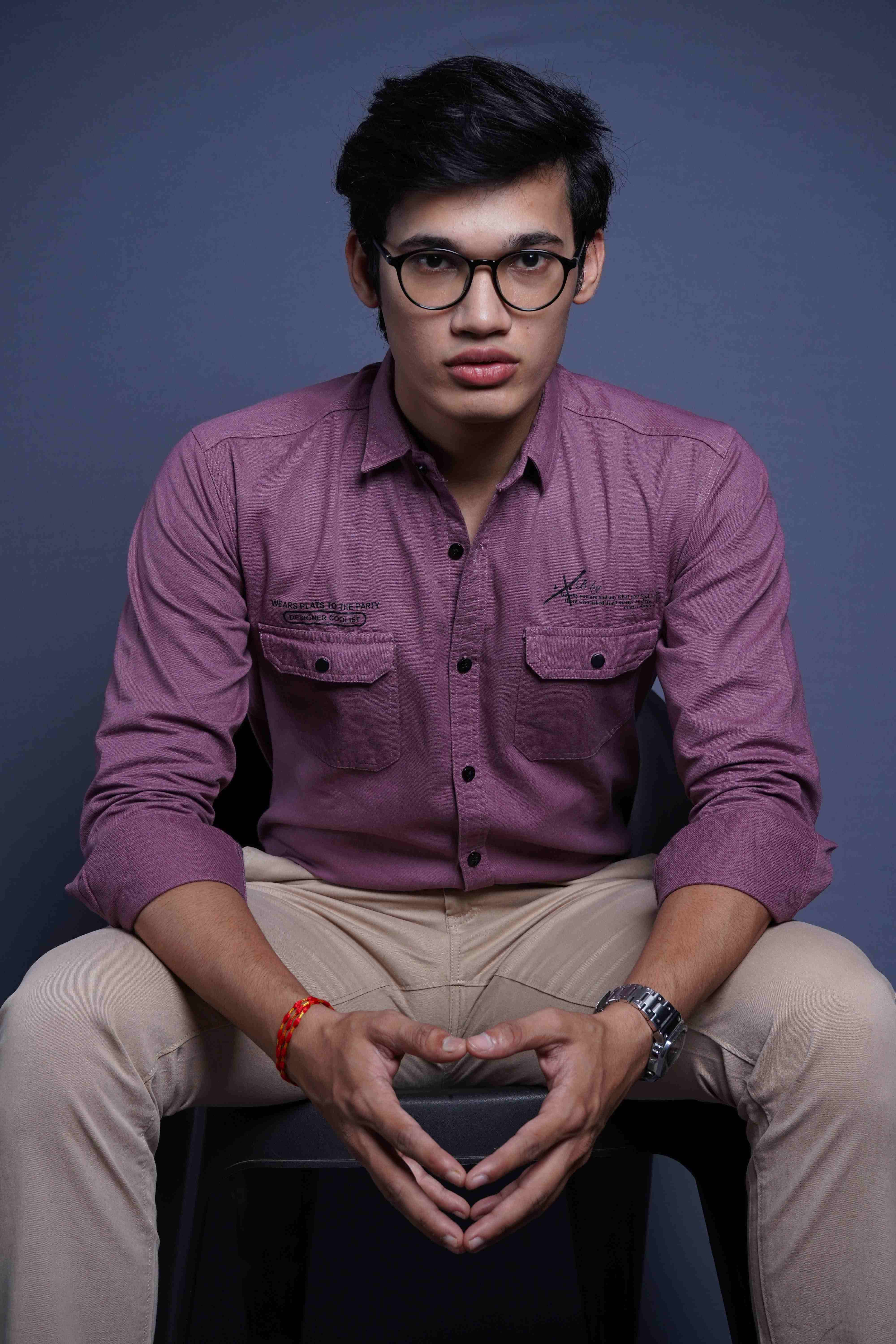 One Deenim Chic Dark Pink Cotton Casual Shirt