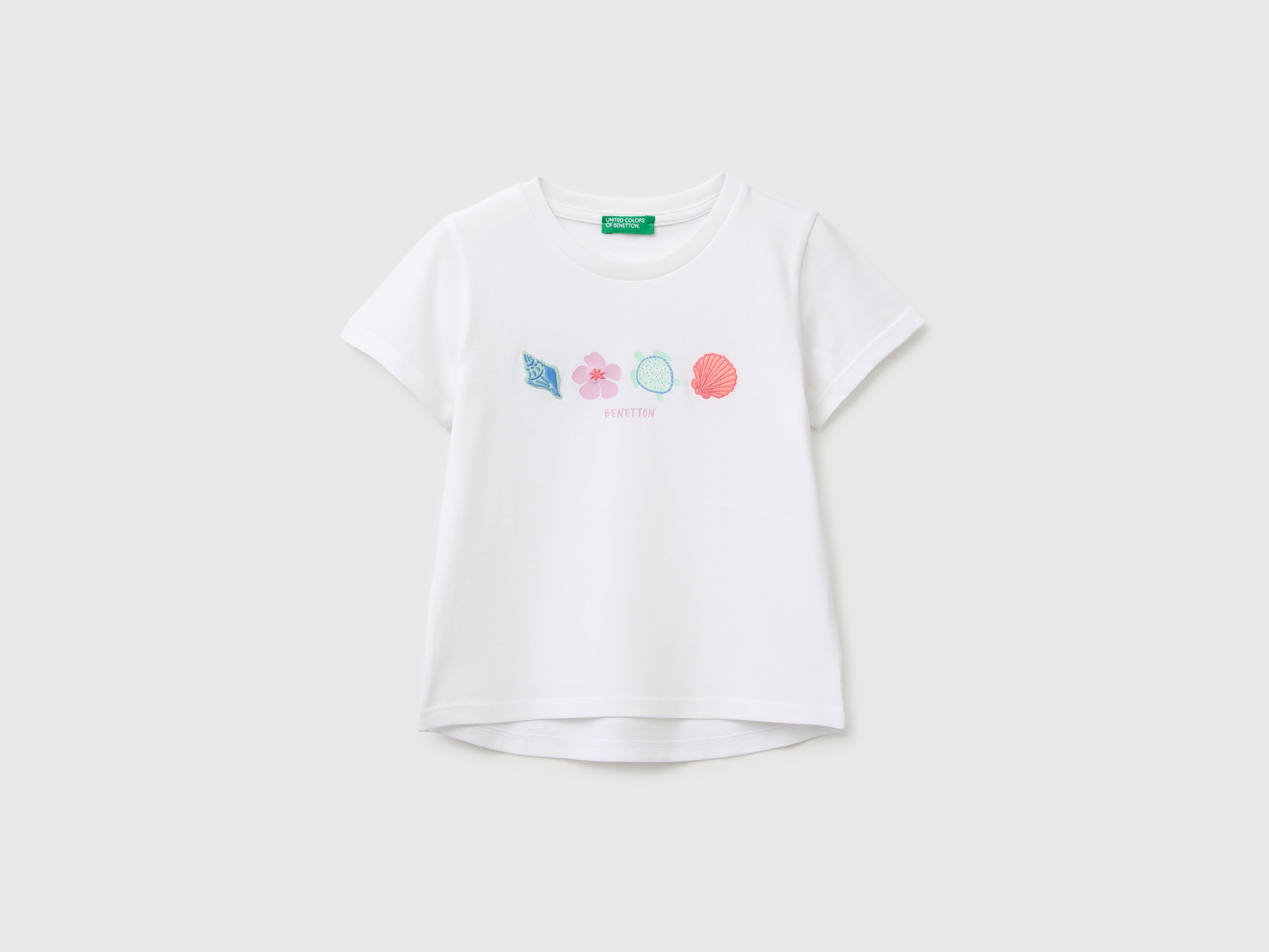 T-shirt with print and embroidery
