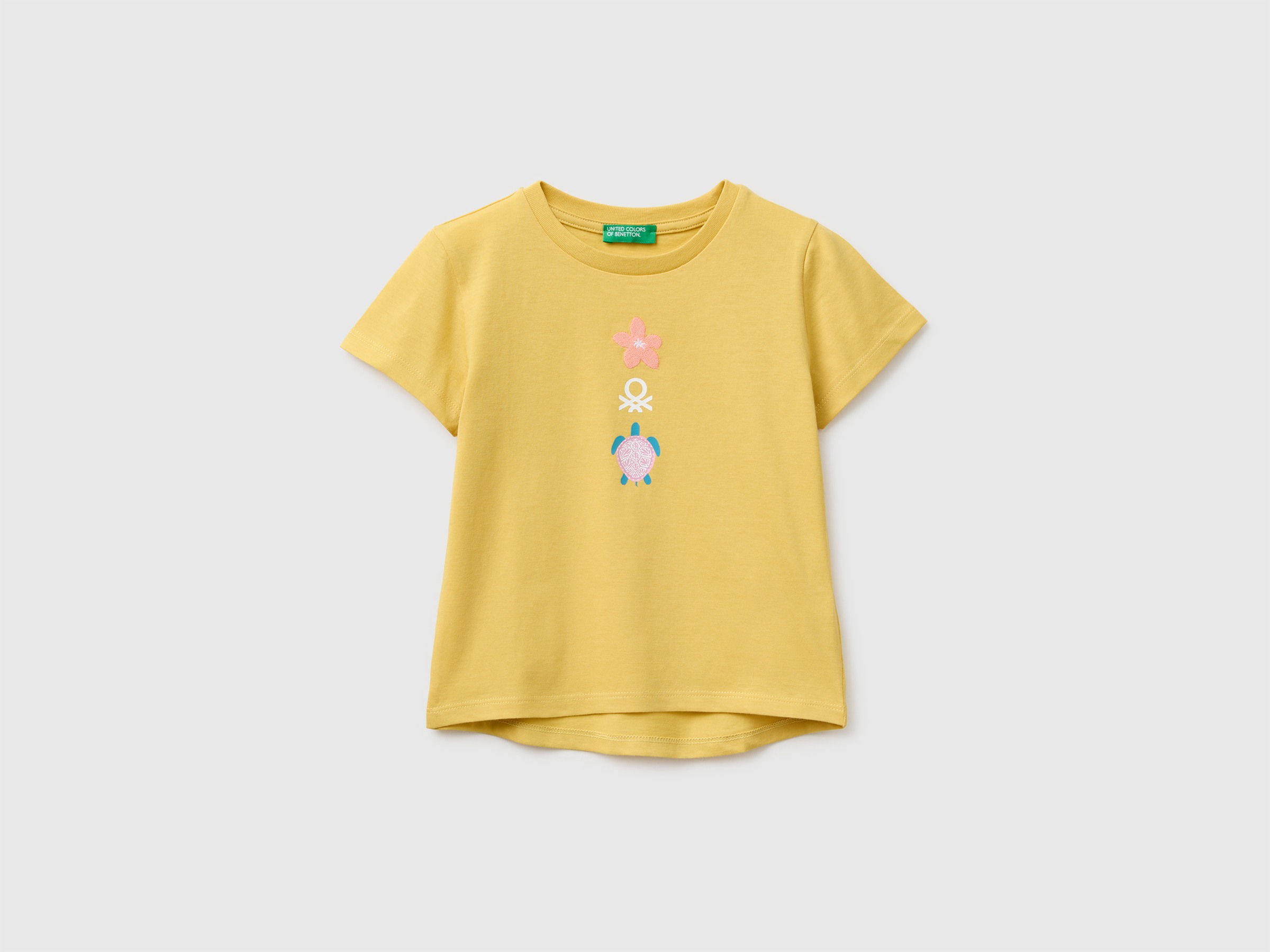 T-shirt with print and embroidery