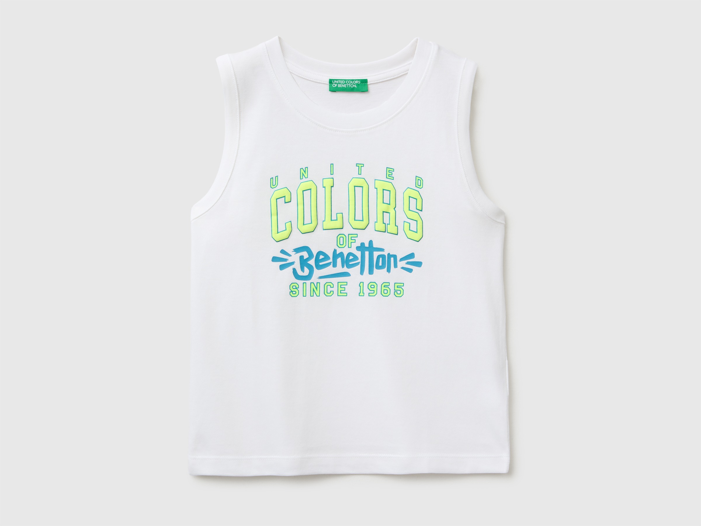 Organic cotton tank top with logo print