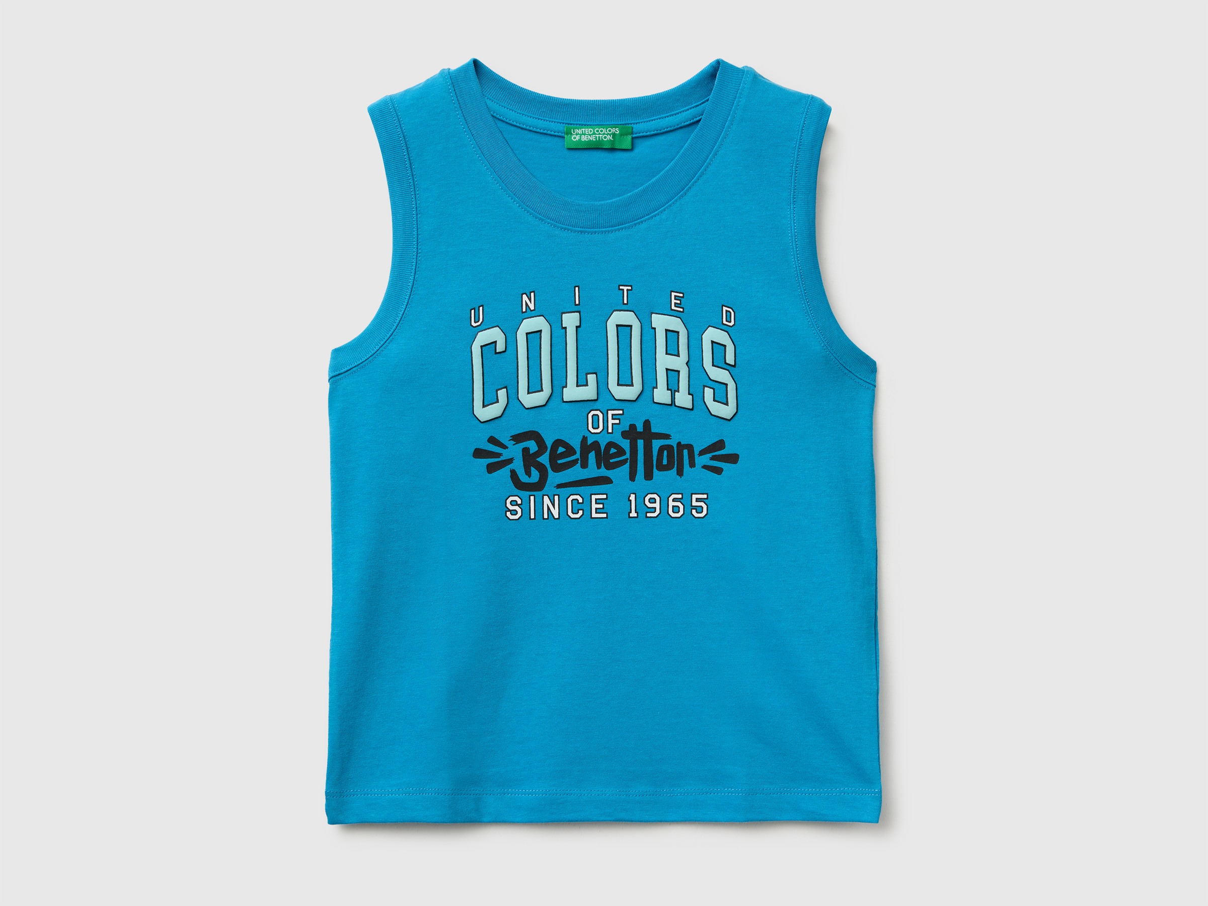 Organic cotton tank top with logo print
