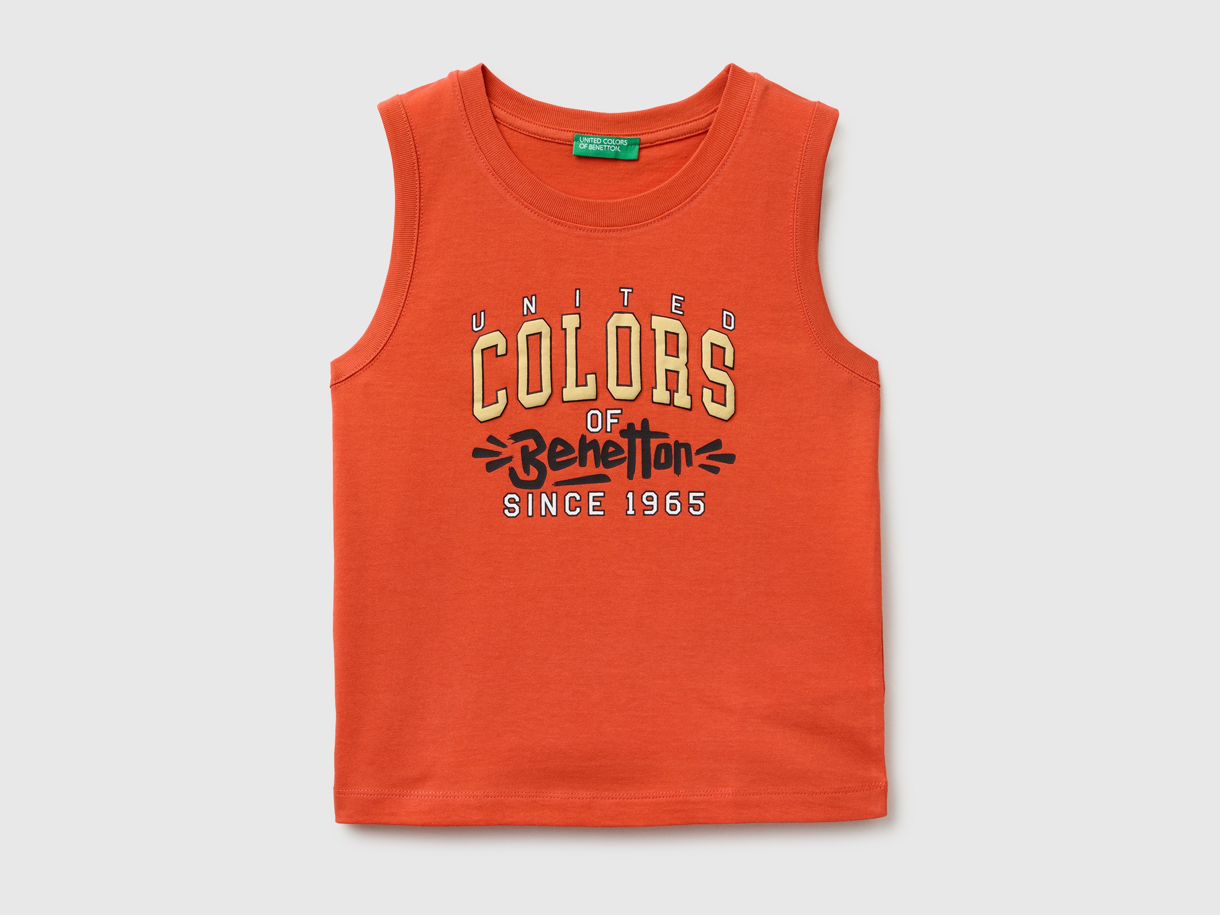 Organic cotton tank top with logo print