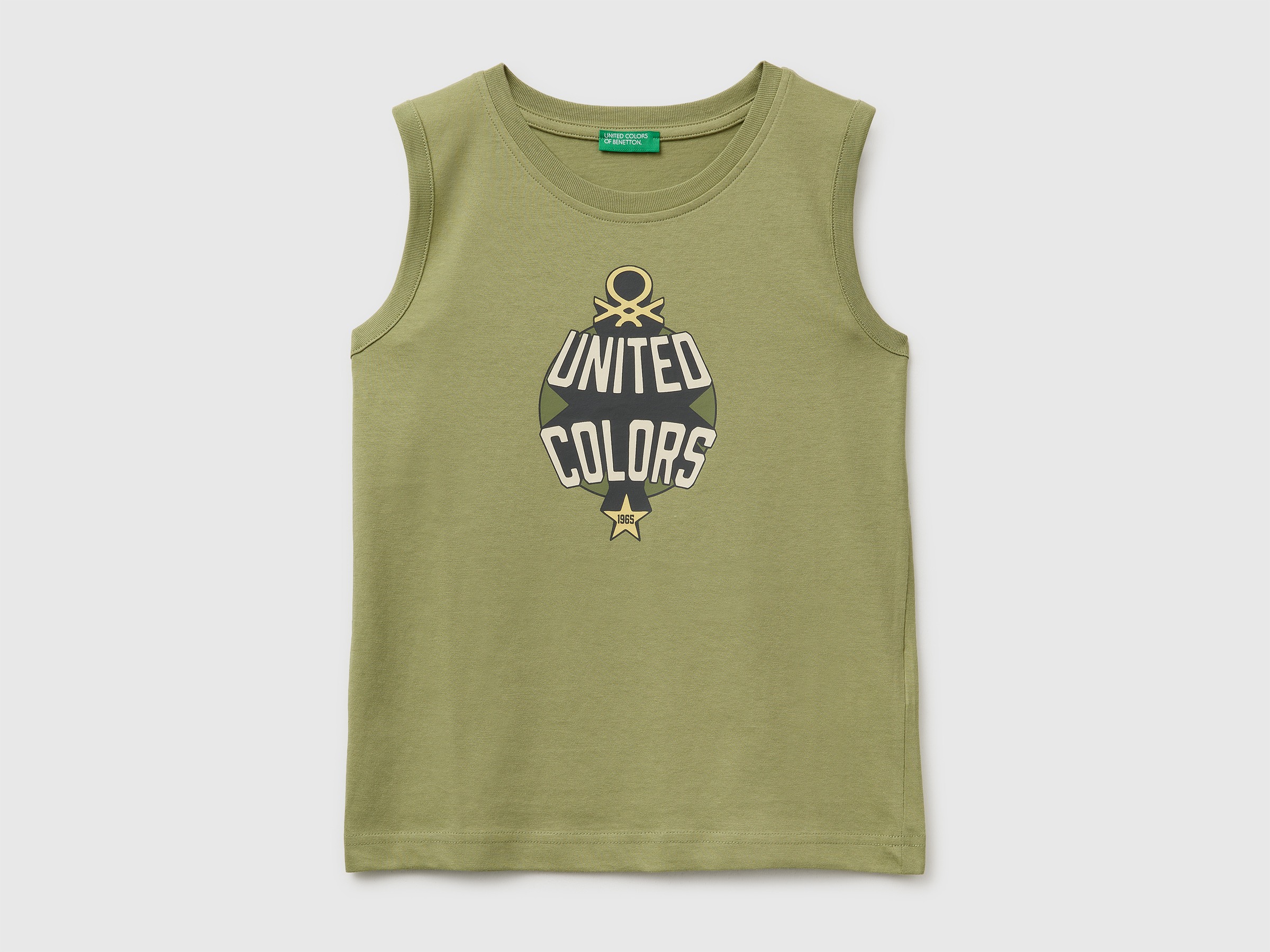 Organic cotton tank top with logo print