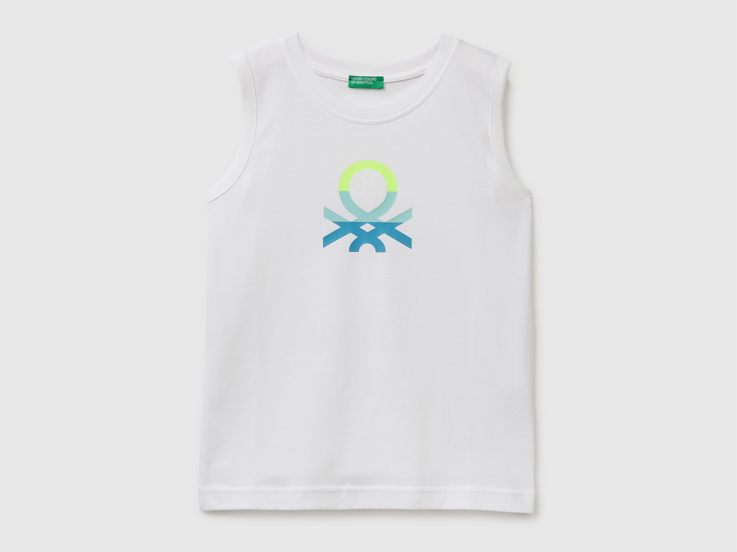 Organic cotton tank top with logo print