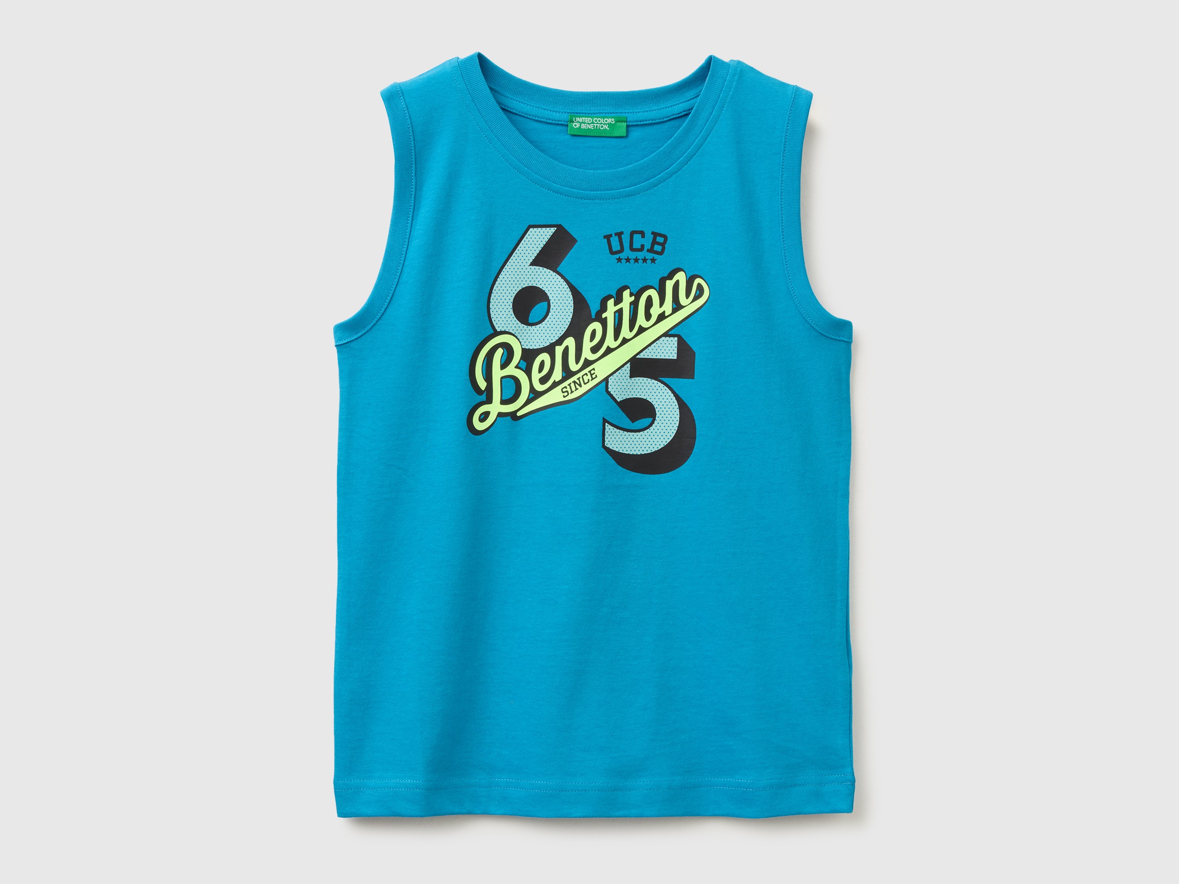 Organic cotton tank top with logo print