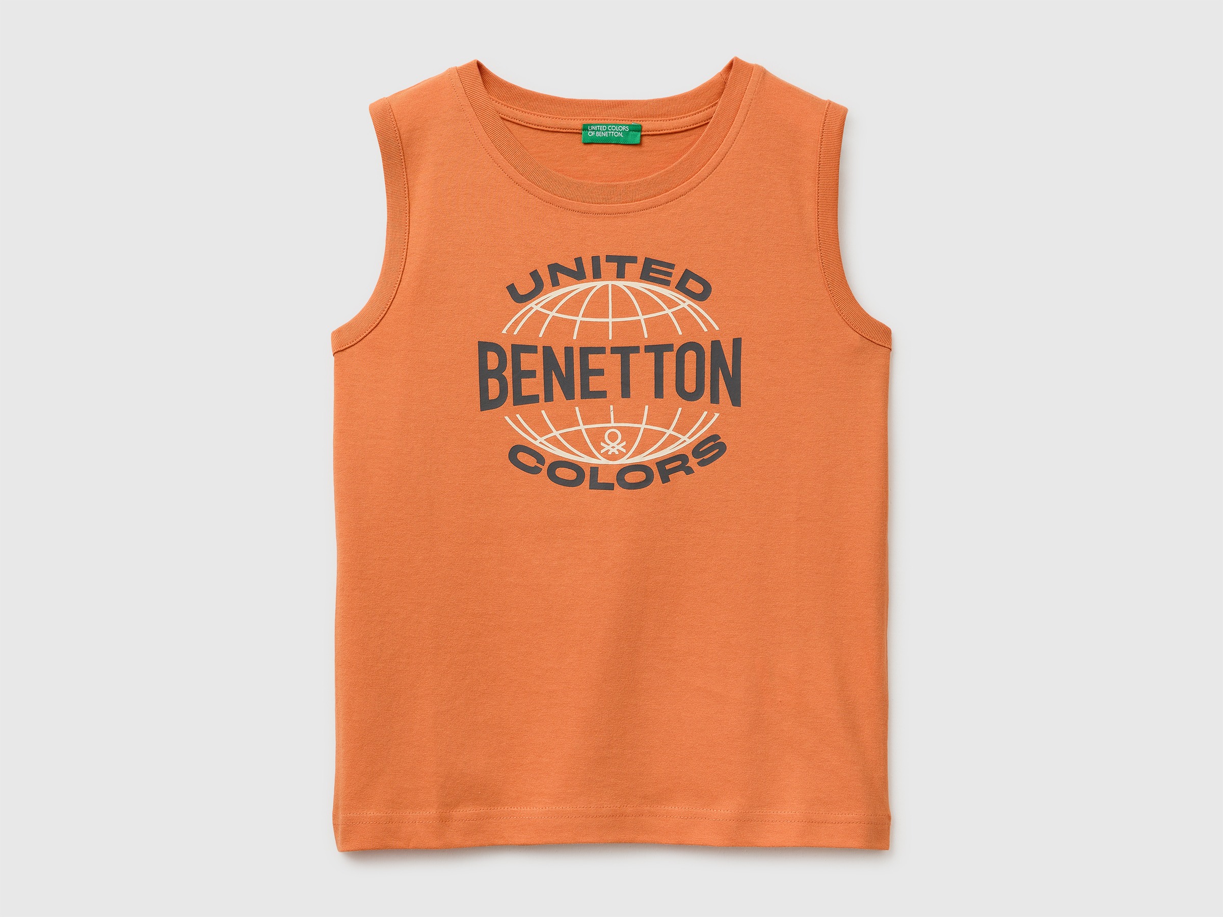 Organic cotton tank top with logo print