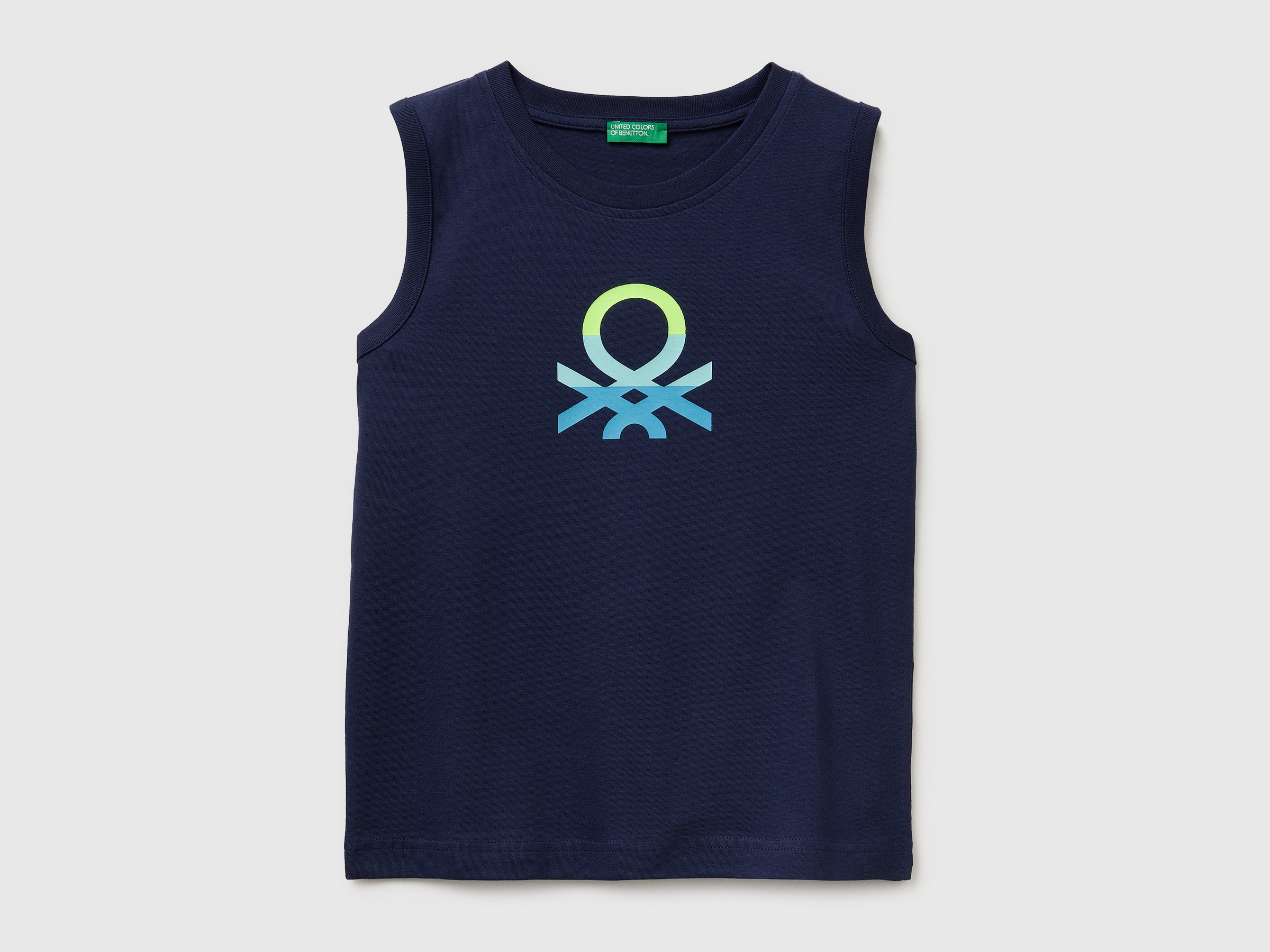 Organic cotton tank top with logo print