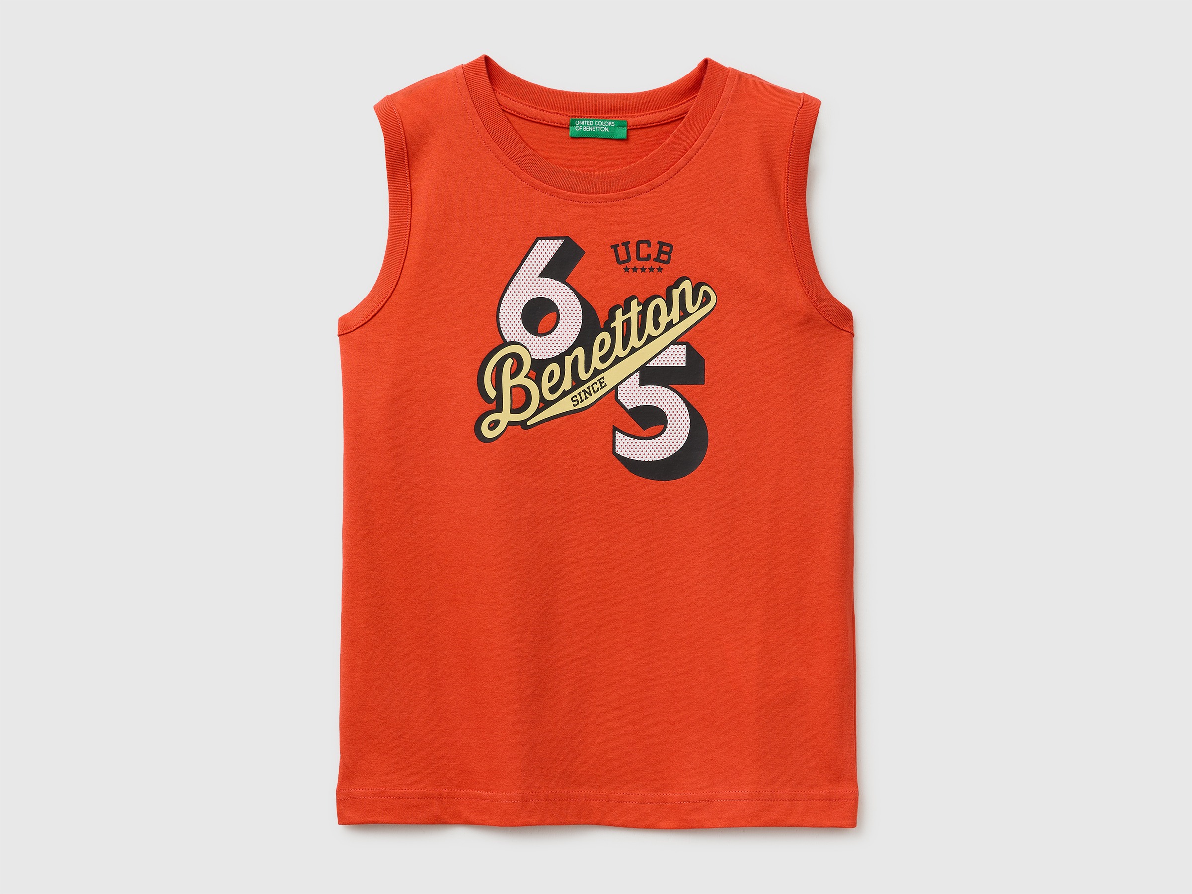Organic cotton tank top with logo print