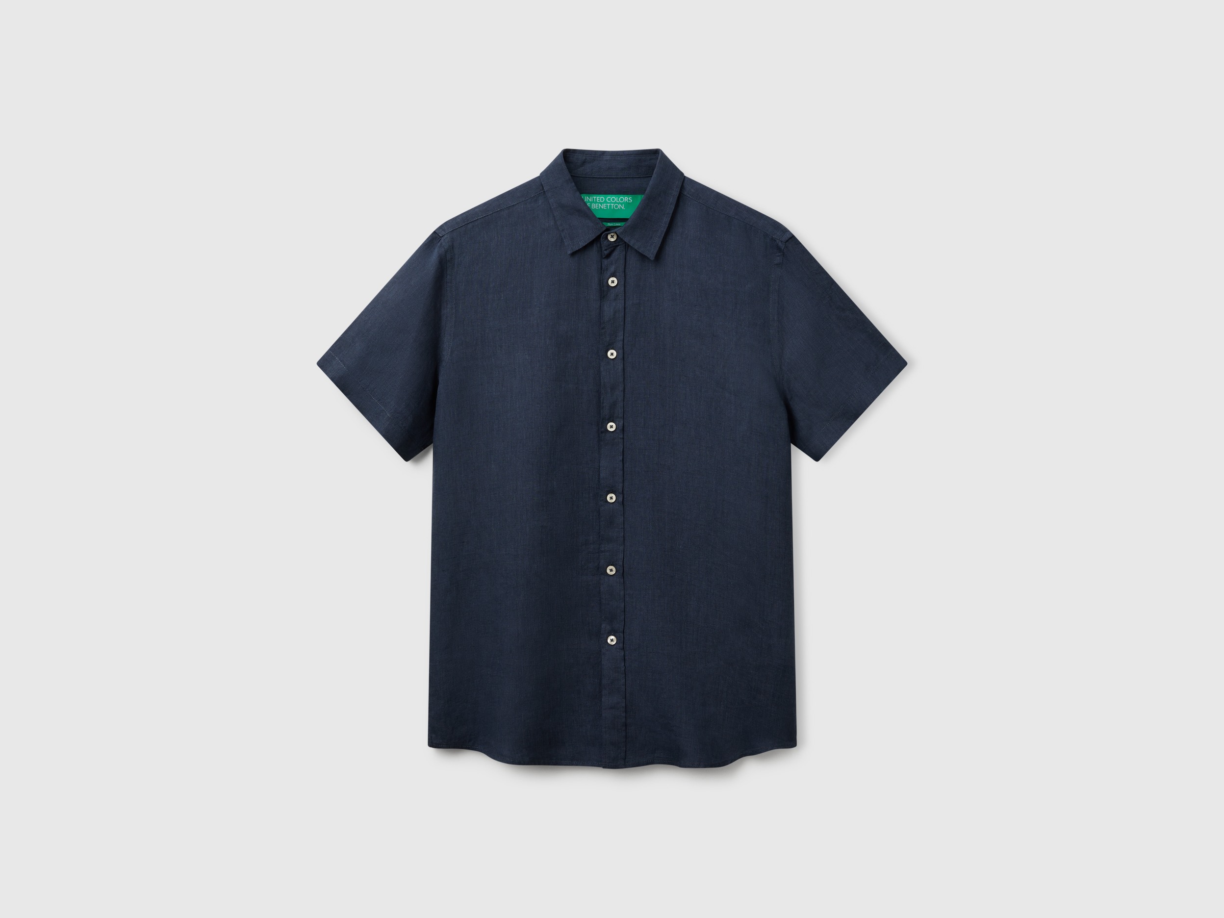 Short sleeve shirt in pure linen
