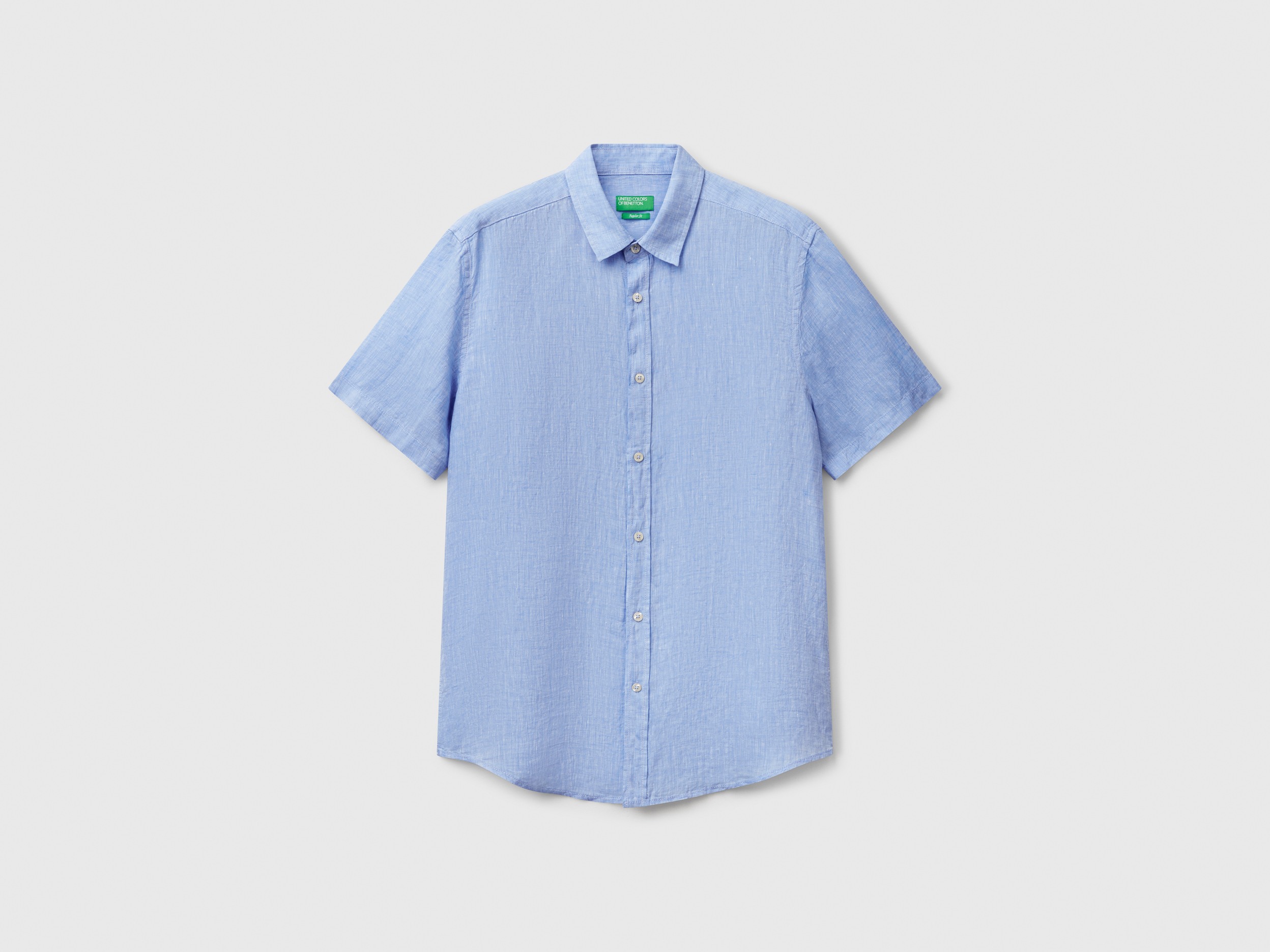 Short sleeve shirt in pure linen