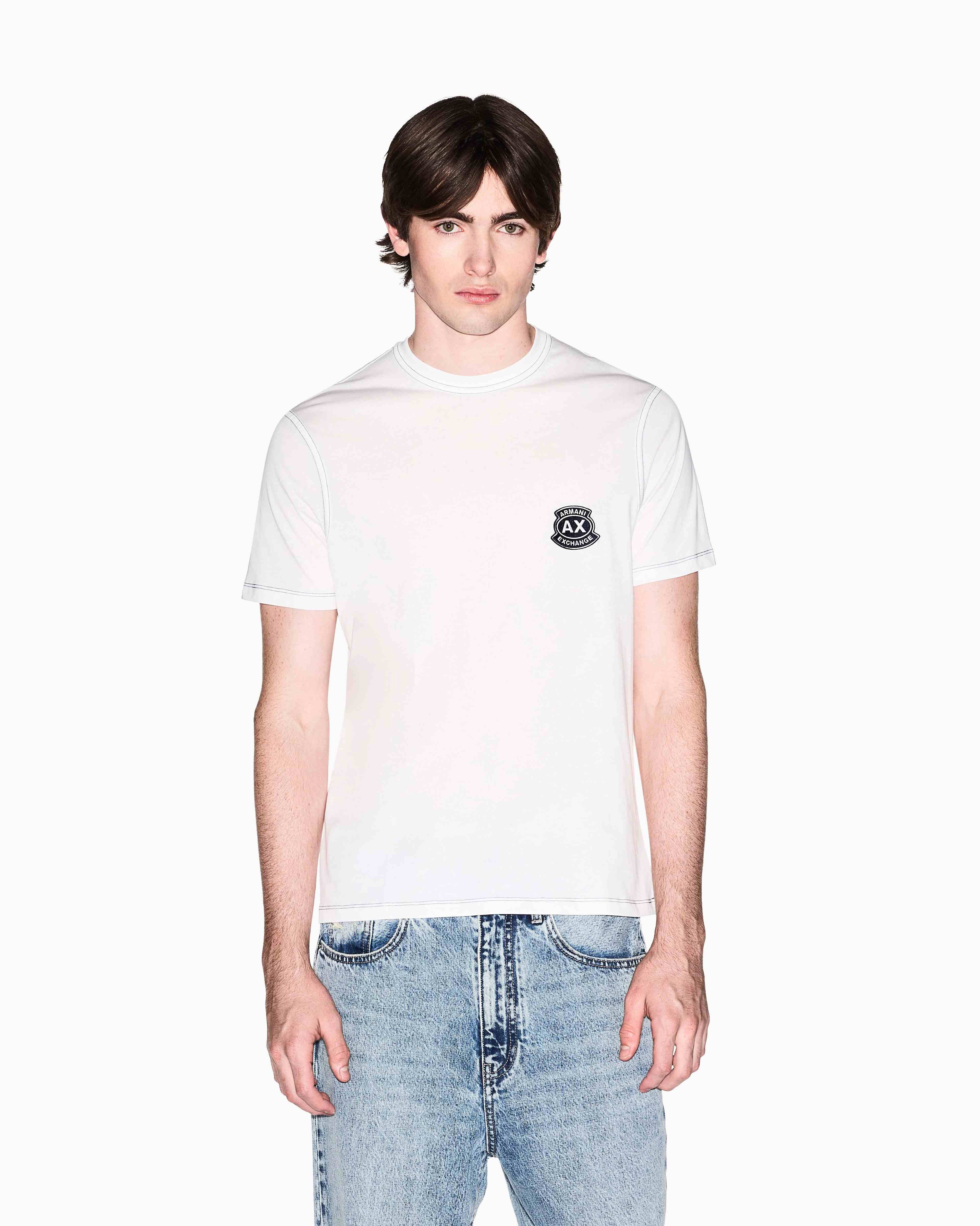 Slim Fit Cotton Crewneck T-Shirt With Embroidered Logo