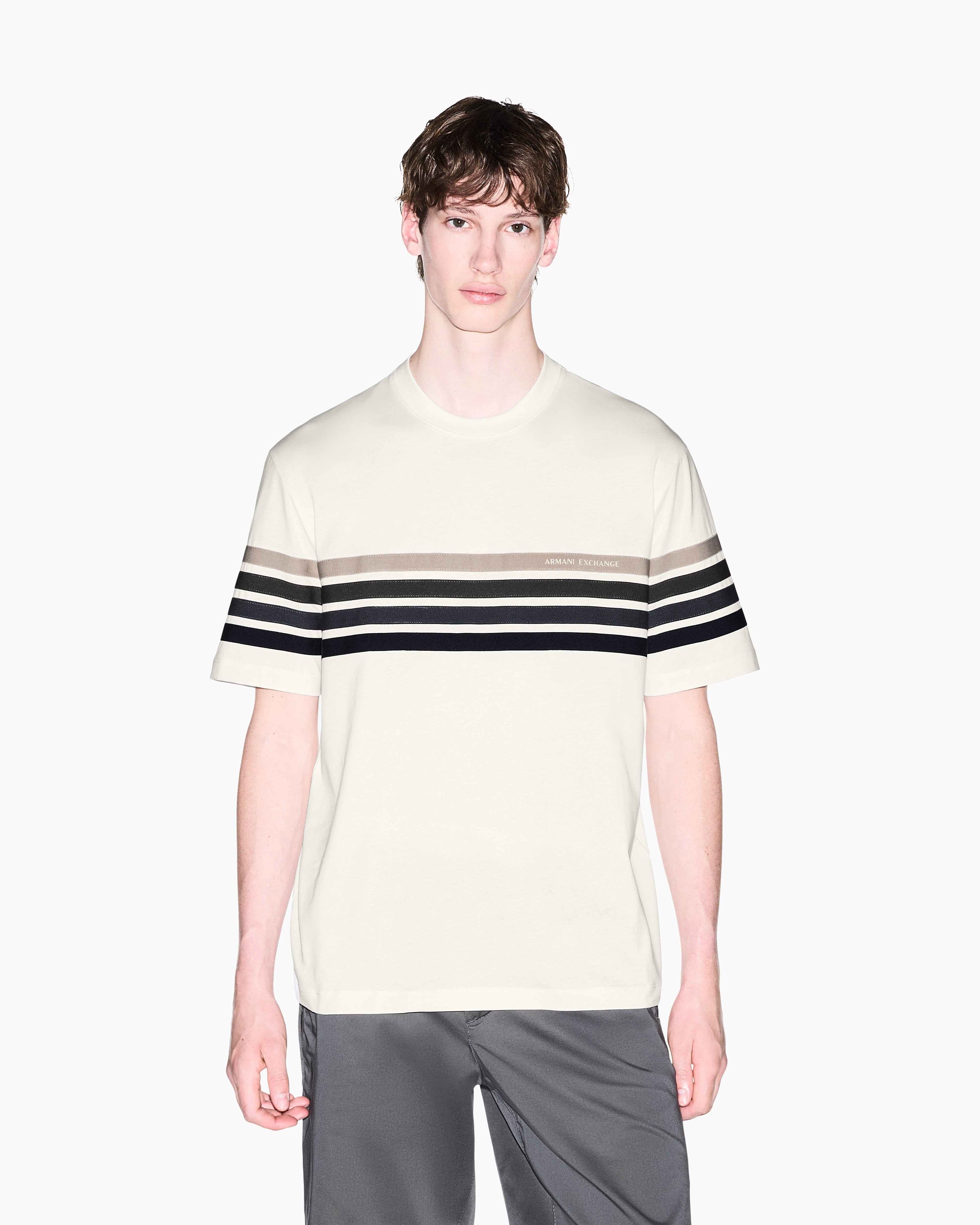Regular Fit Cotton Crewneck T-Shirt With Decorative Branded Tape